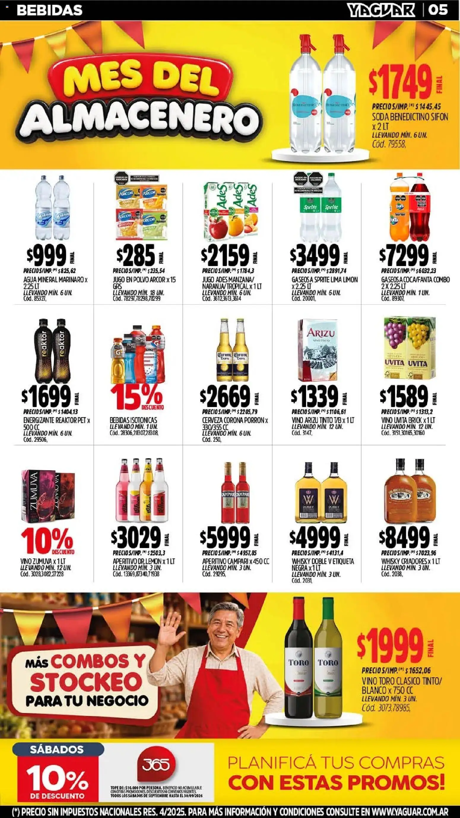 Yaguar - Oferta Semanal Jujuy │ válido desde el 21/09/2026 | Página: 5 | Productos: Campari, Polvo, Soda, Limón