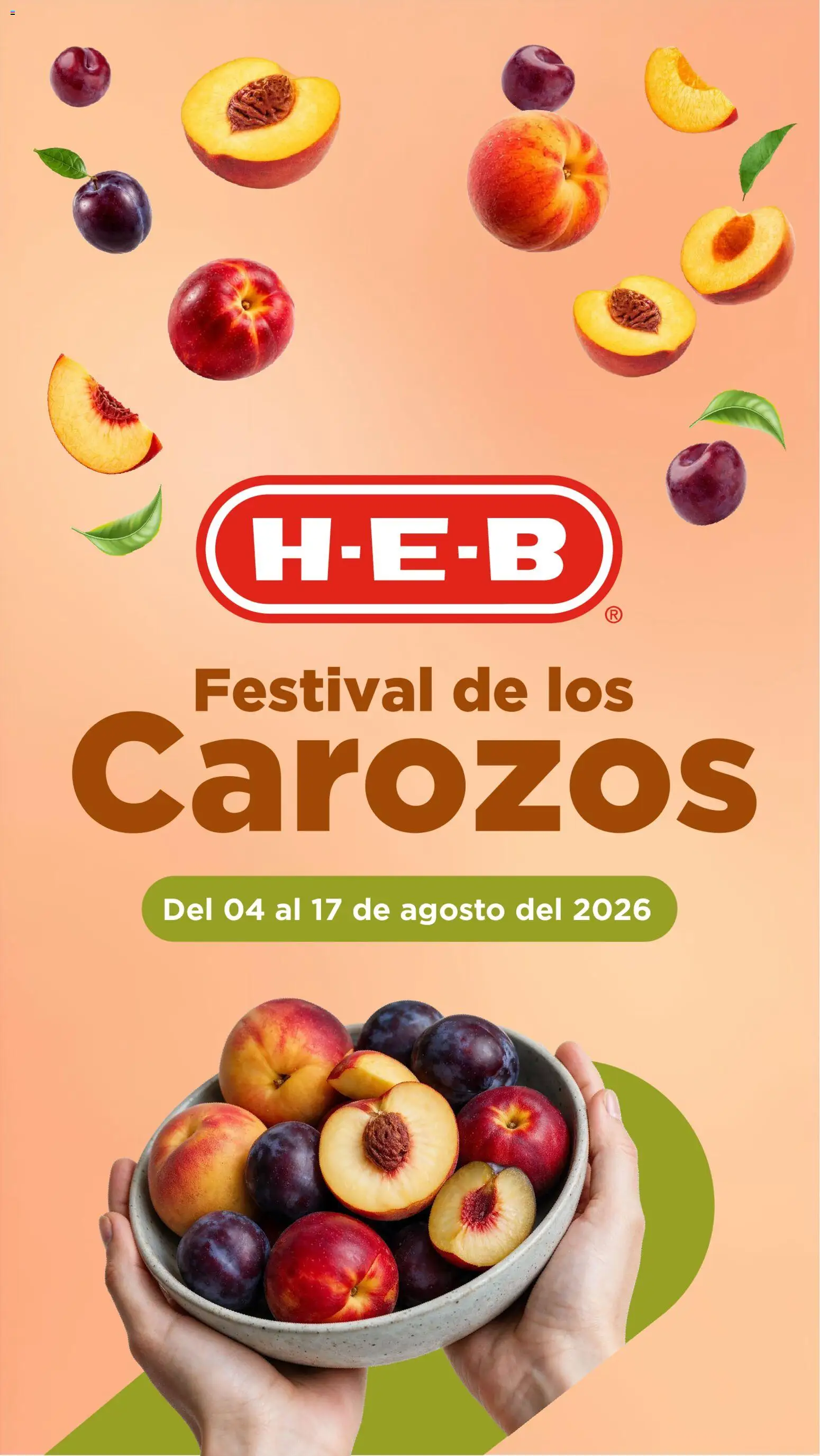 Nuevas ofertas de H-E-B válidas en toda la República Mexicana desde el 04/08/2026. ¡Encuentra las mejores ofertas en H-E-B folleto Festival de los Carozos! | Página: 1