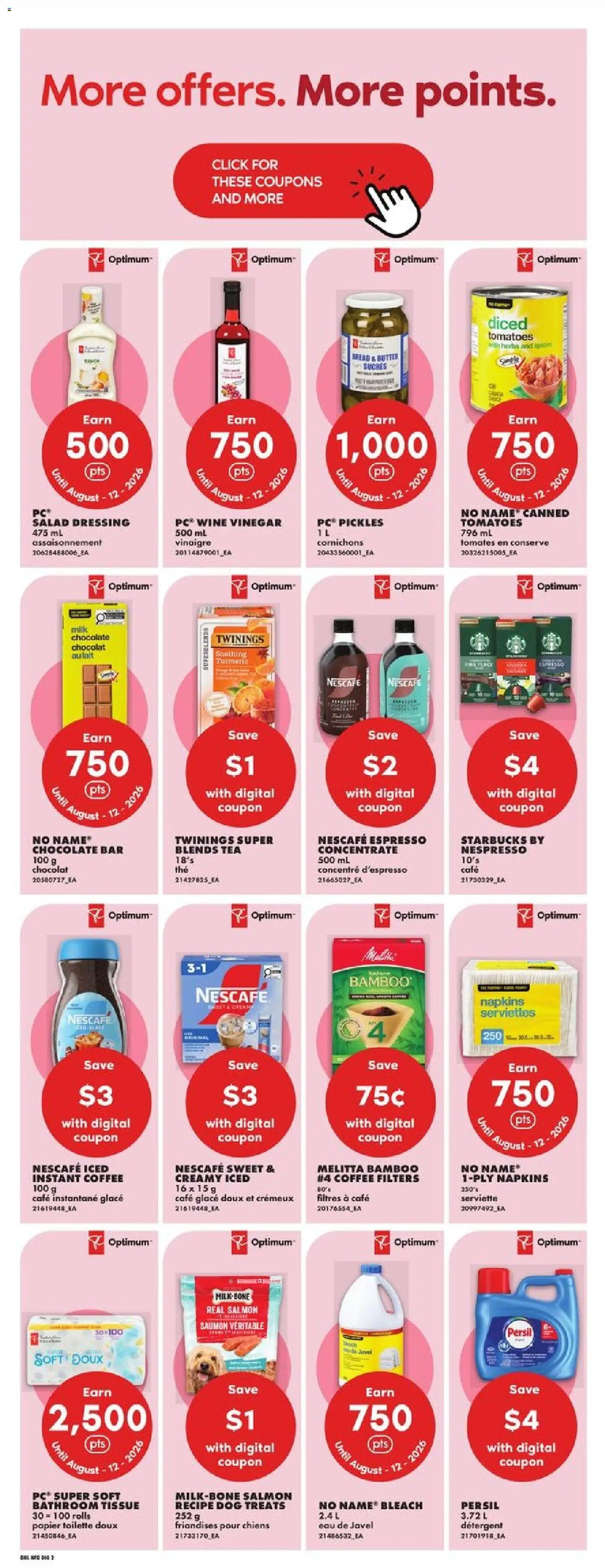 No Frills flyer valid from Aug 6, 2026 | Page: 11 | Products: Tea, Instant coffee, Wine vinegar, Detergent