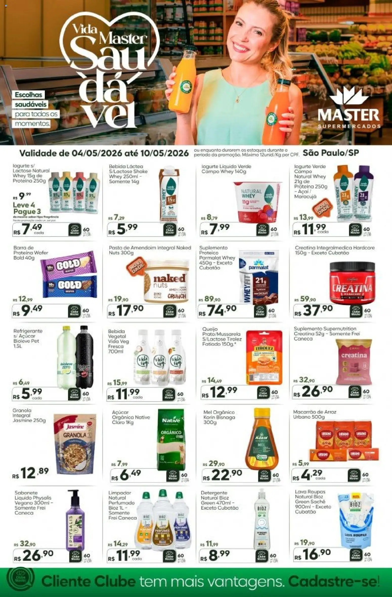 Master Folheto - válido de 04.05.2026 | Página: 1 | Produtos: Creatina, Pasta, Roupas, Pasta de amendoim