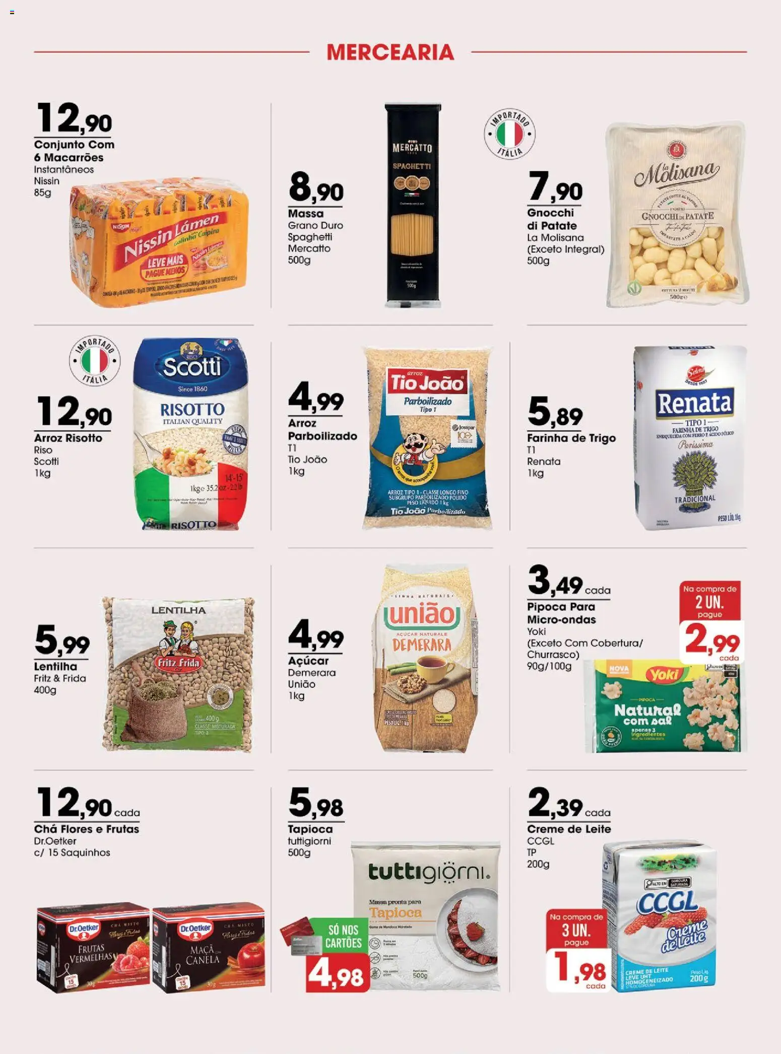 Zaffari Folheto - válido de 29/09/2026 | Página: 4 | Produtos: Lentilha, Mandioca, Leite, Chá