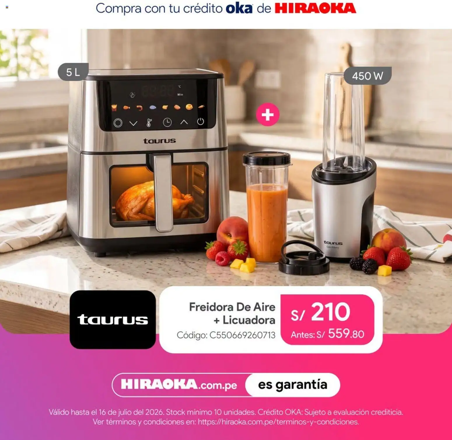Catálogo Hiraoka válido desde 14/07/2026 | Página: 3 | Productos: Freidora, Licuadora