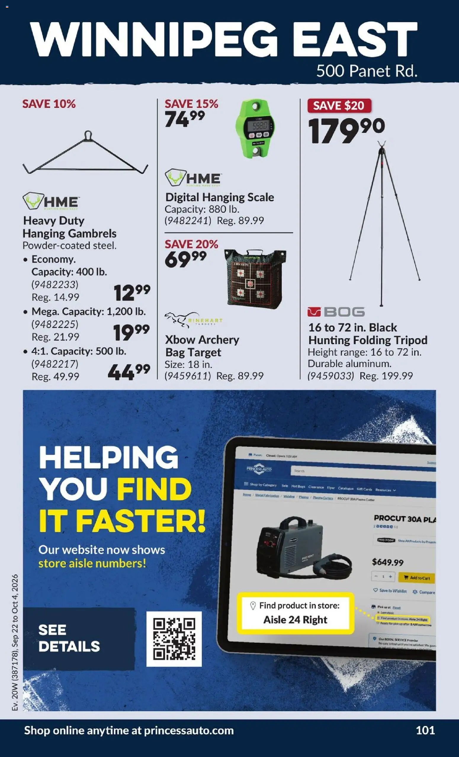 Princess Auto flyer valid from Sep 22, 2026 | Page: 108
