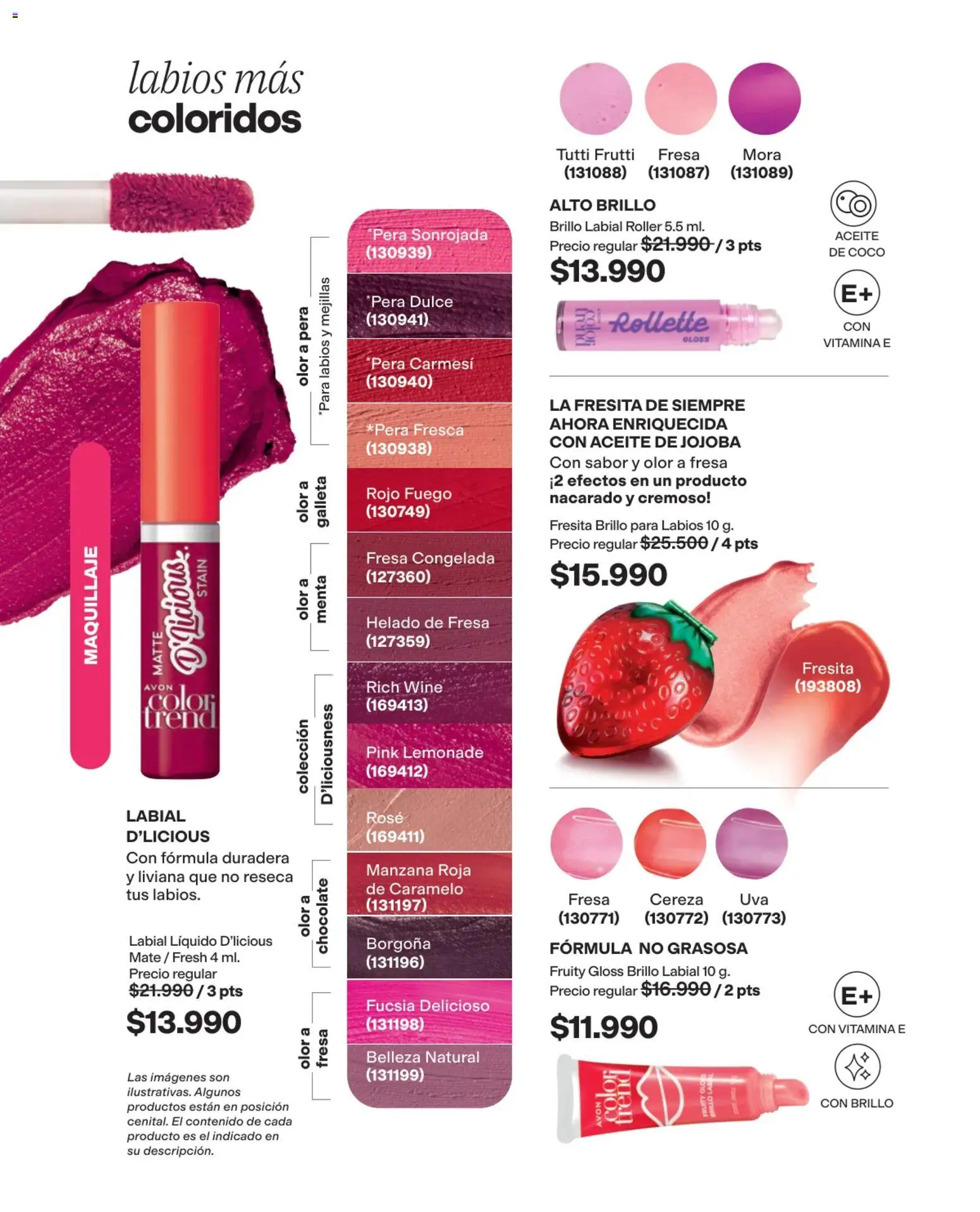 Avon revista - valida desde el 03/08/2026 | Página: 44 | Productos: Brillo, Manzana, Mora, Chocolate