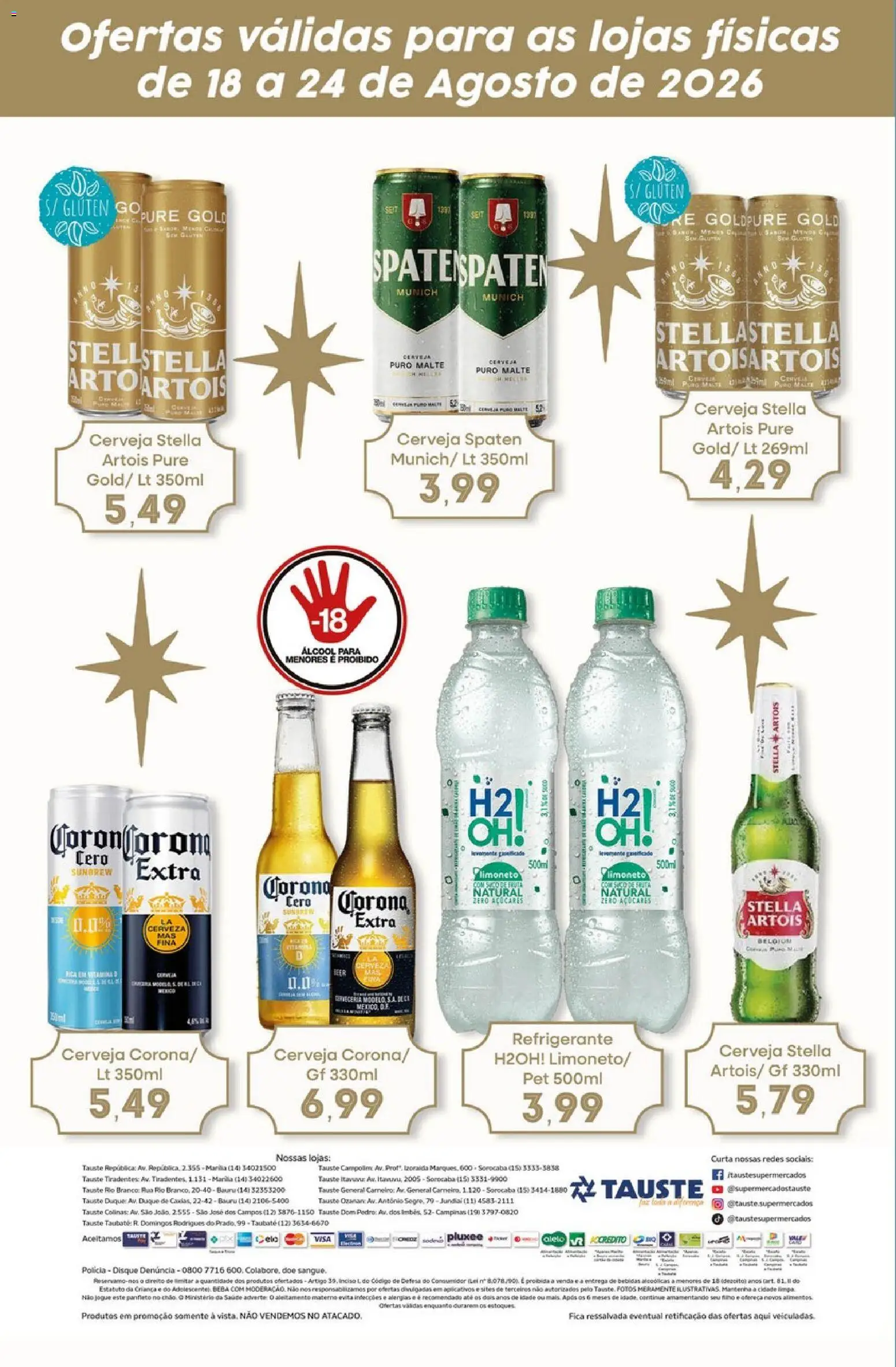 Tauste Folheto - válido de 18/08/2026 | Página: 2 | Produtos: Álcool, Cerveja, Refrigerante