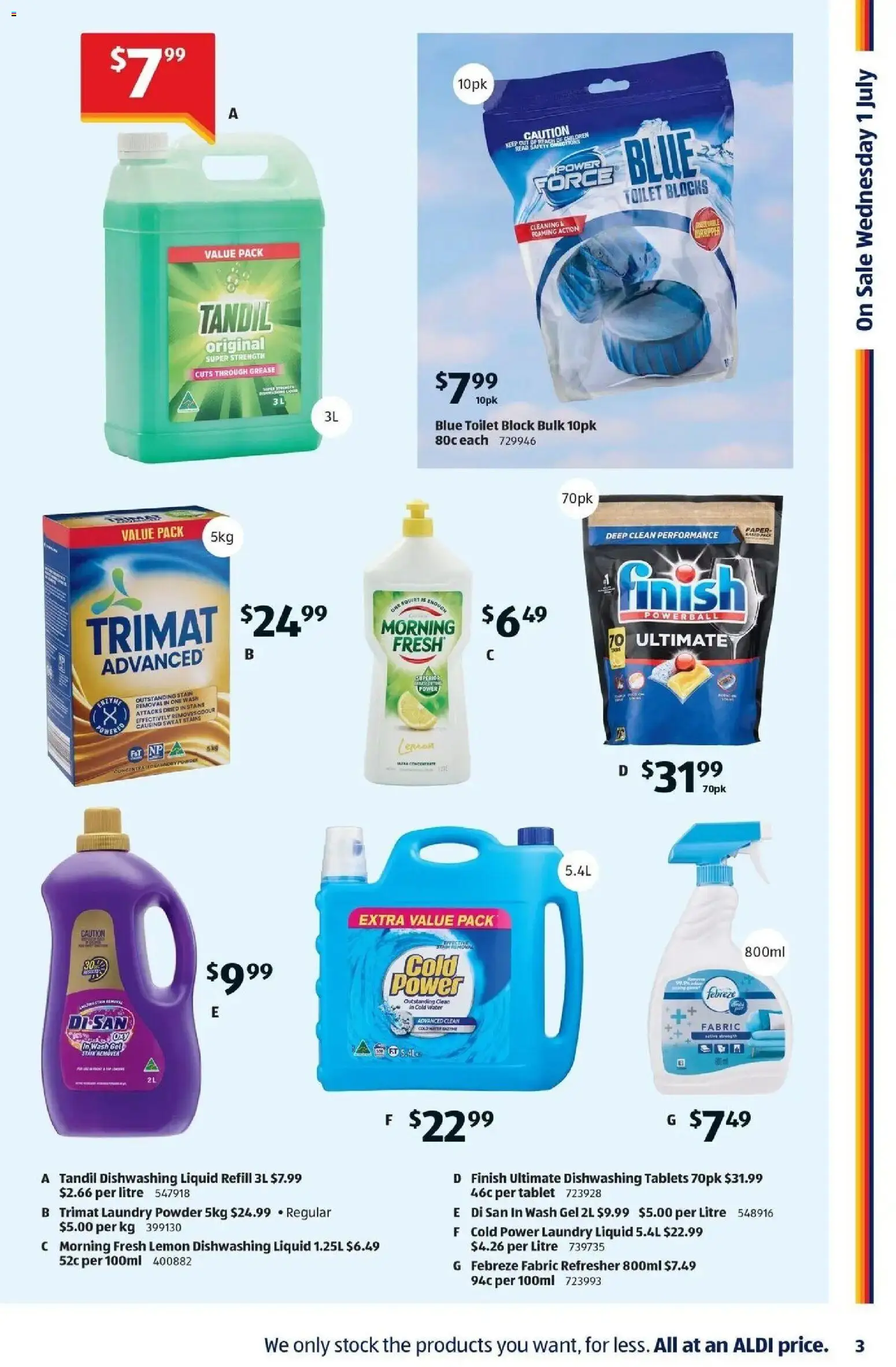 Aldi catalogue - valid from 01/07/2026 | Page: 3 | Products: Toilet, Water, Tablet, Laundry