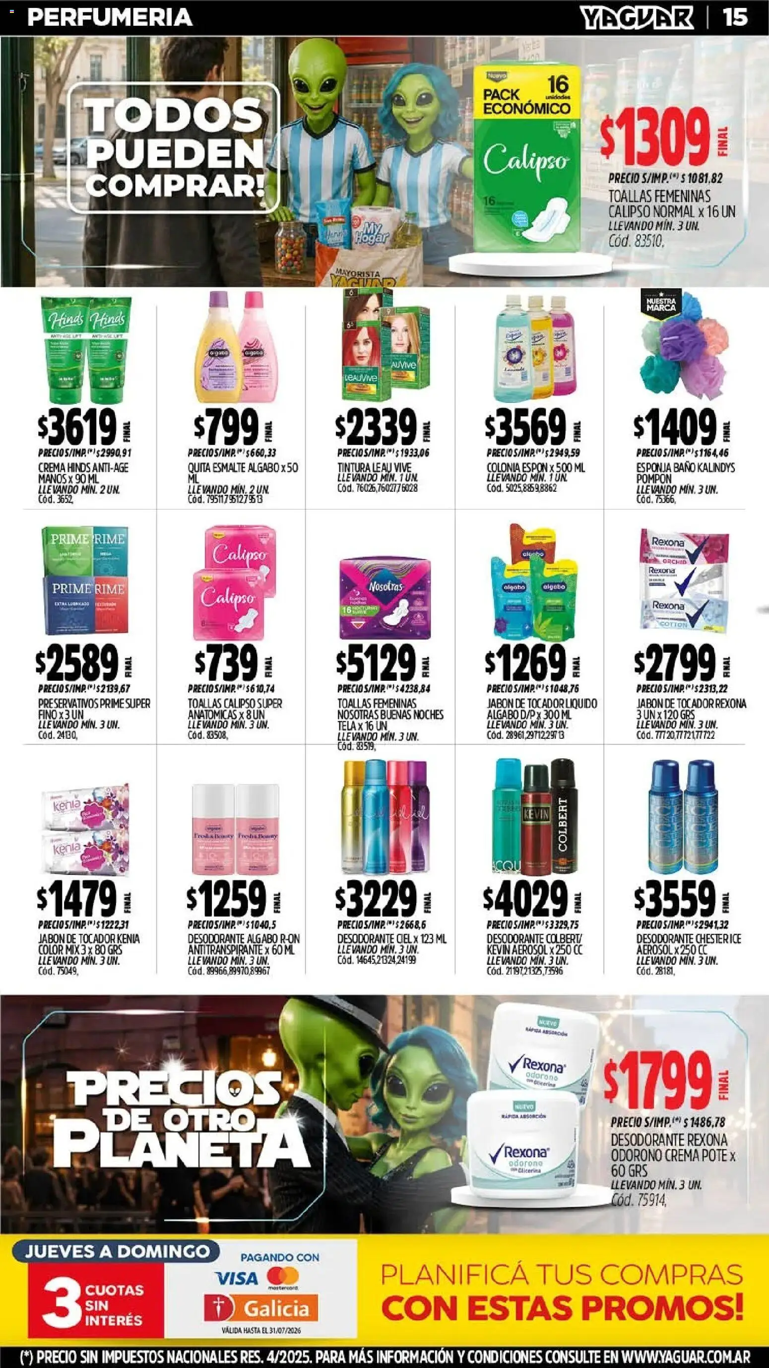 Yaguar - Oferta Semanal Córdoba │ válido desde el 06/07/2026 | Página: 17 | Productos: Toallas, Desodorante, Antitranspirante, Preservativos