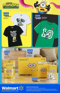 Vista previa de Walmart folleto Los Minions ya llegaron, nuevo folleto de la tienda, válido en México a partir del 01/07/2026 | Página: 3 | Productos: Bolsa, Playera, Mesa, Teléfono