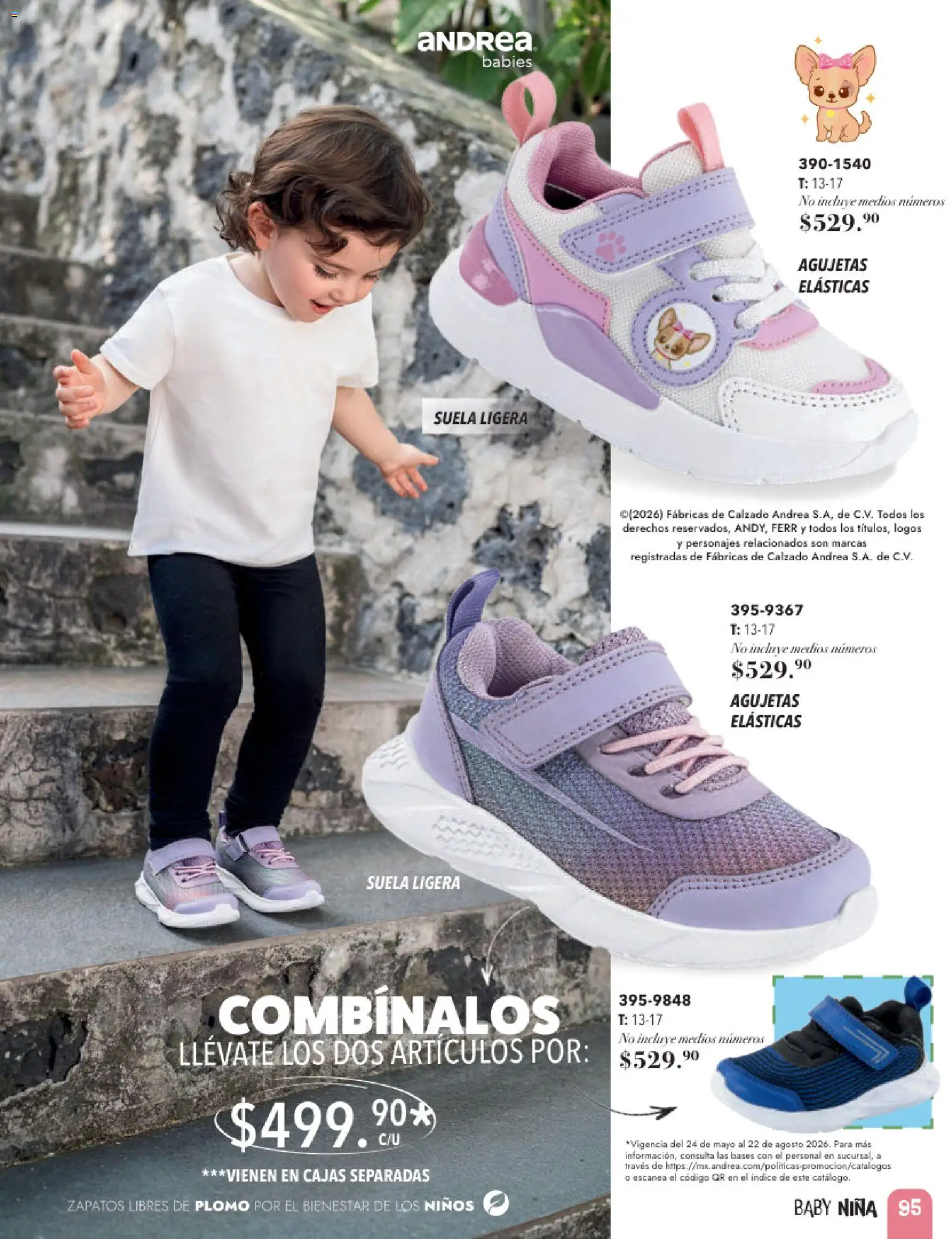 Nuevas ofertas de Andrea válidas en toda la República Mexicana desde el 24.05.2026. ¡Encuentra las mejores ofertas en Andrea catálogo Infantil Baby! | Página: 19 | Productos: Zapatos