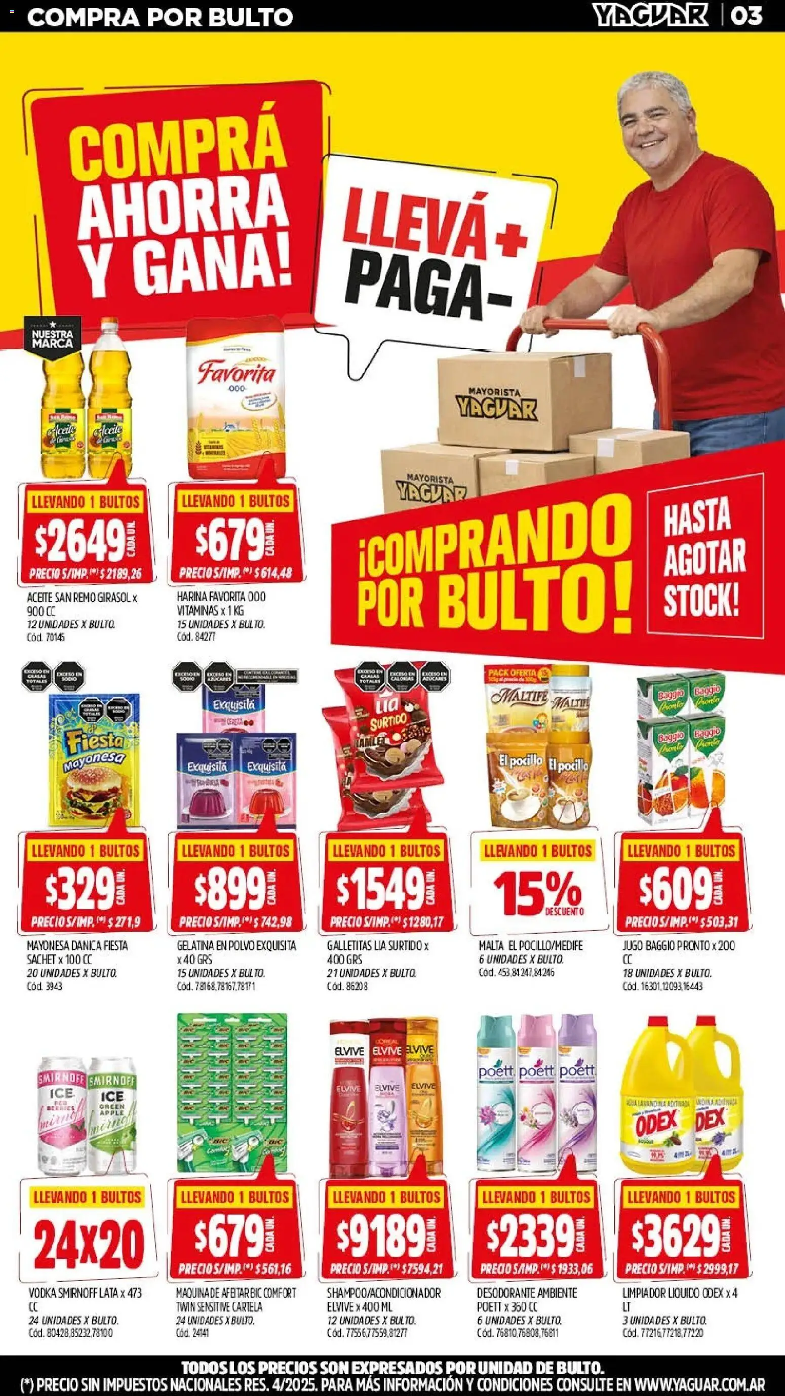 Yaguar - Oferta Semanal General Roca │ válido desde el 03/08/2026 | Página: 3 | Productos: Vitaminas, Lavandina, Galletitas, Gelatina