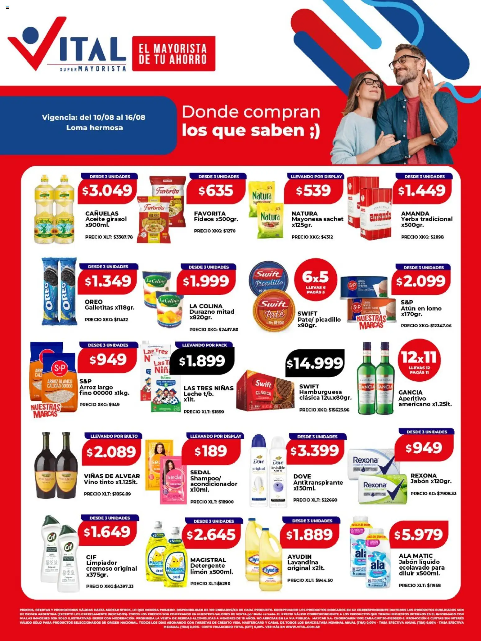 Vital - Ofertas Loma hermosa │ válido desde el 10/08/2026 | Página: 1 | Productos: Aceite, Jabón líquido, Leche, Paté
