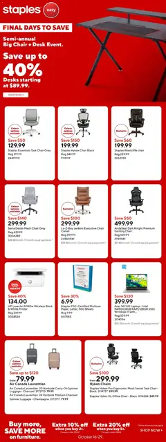 Preview of Staples weekly flyer from shop Staples valid from Oct 28, 2026