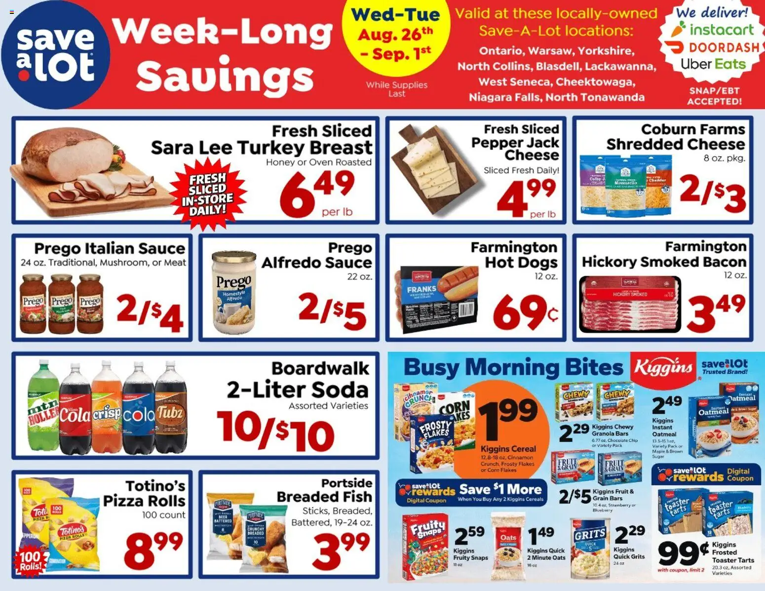 Save a Lot Ad - valid from 08/26/2026 | Page: 1 | Products: Toaster, Turkey, Honey, Oven