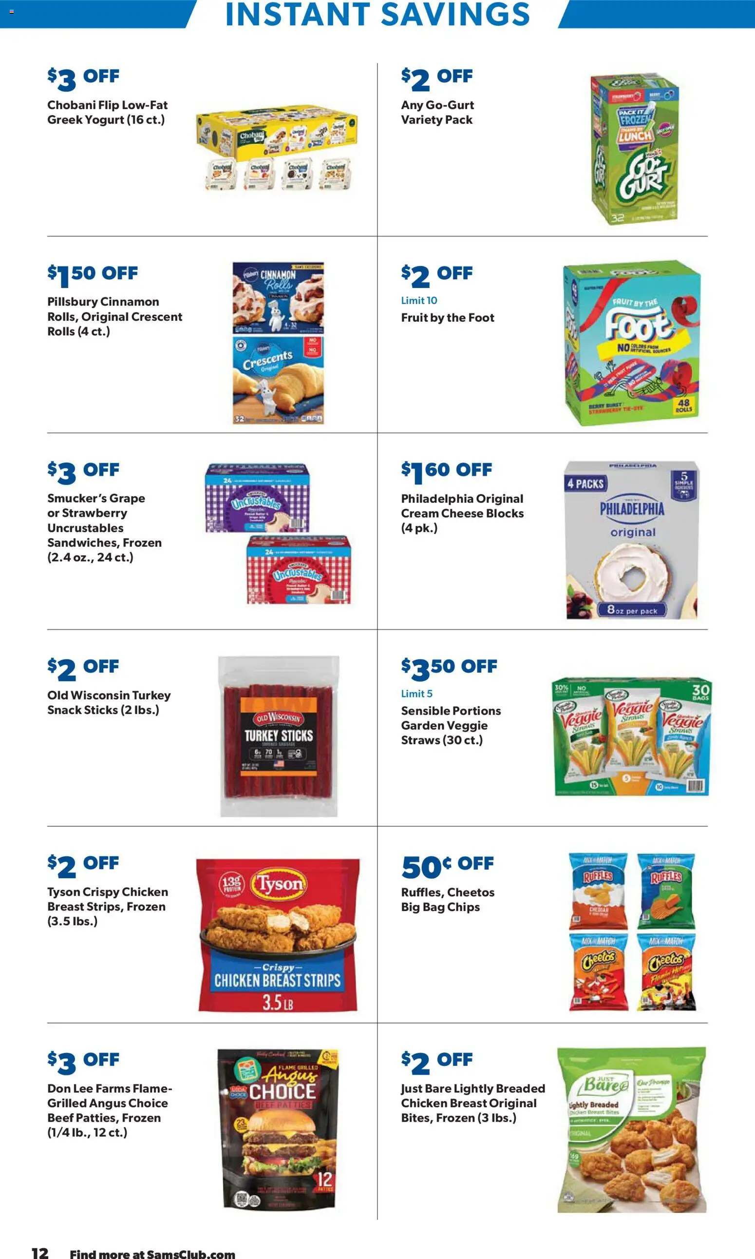 Sam's Club Instant Savings Book March - valid from 18.03.2026 | Page: 12 | Products: Cheese, Beef, Cream, Bag