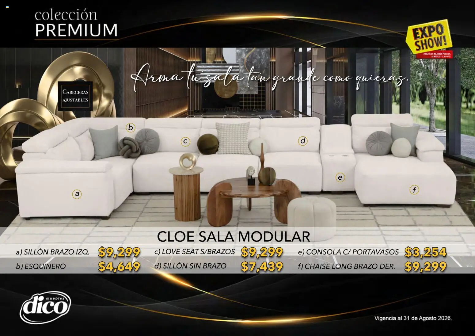 Nuevas ofertas de Muebles Dico válidas en toda la República Mexicana desde el 01/08/2026. ¡Encuentra las mejores ofertas en Muebles Dico catálogo Colección Premium! | Página: 28 | Productos: Sillón, Modular