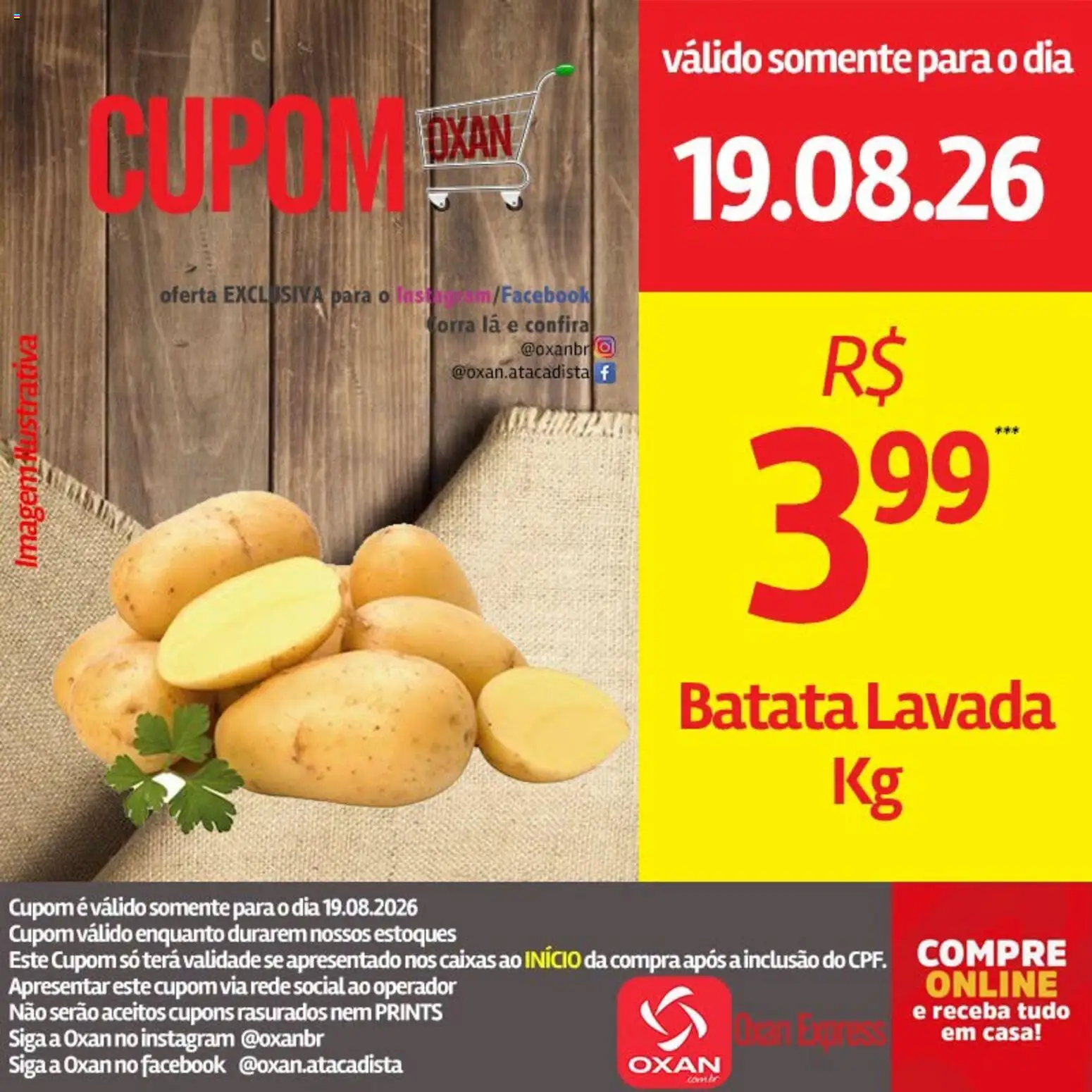 Oxan Atacadista Folheto - válido de 19/08/2026 | Página: 19 | Produtos: Batata
