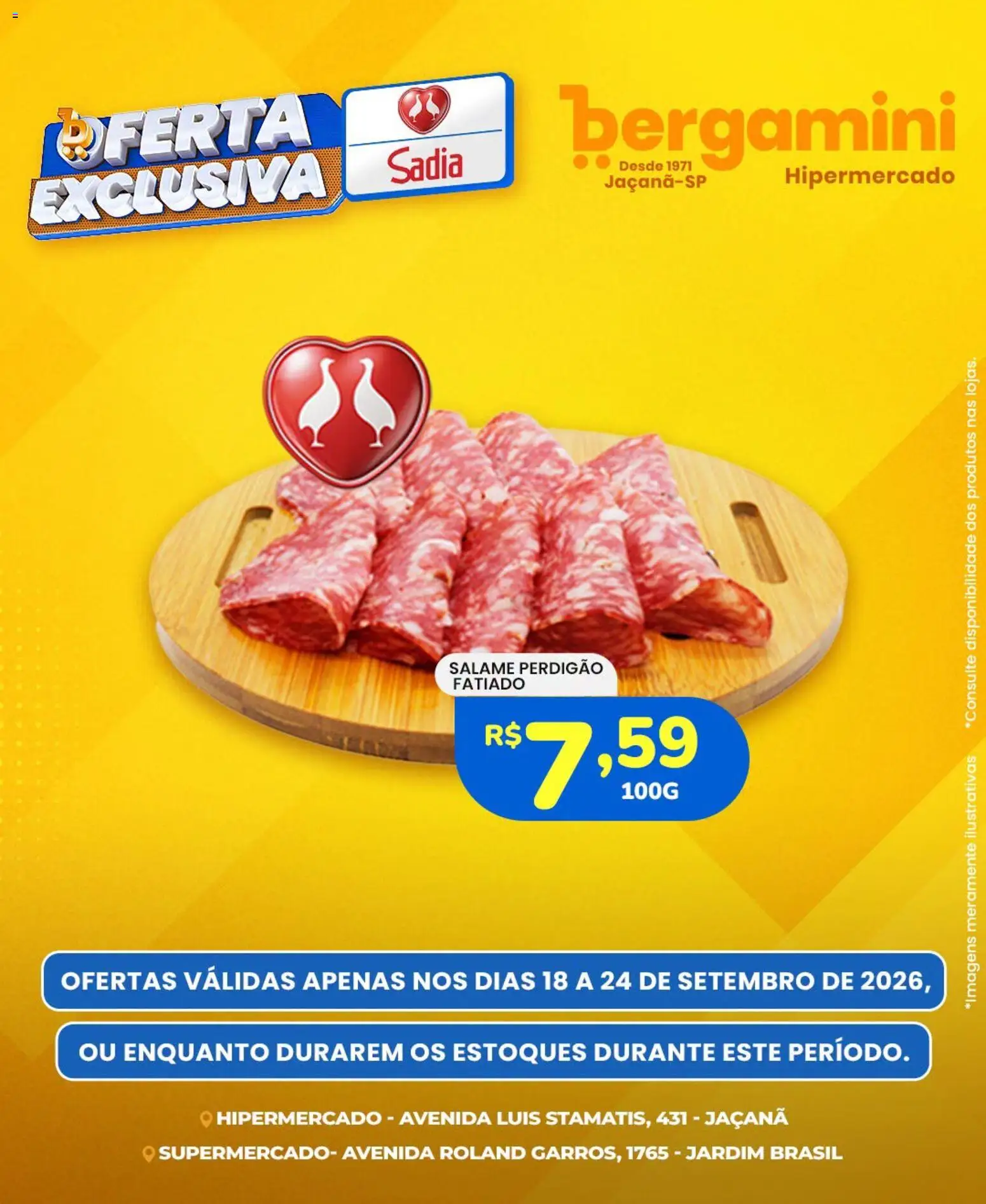 Supermercado Bergamini Folheto - válido de 18/09/2026 | Página: 3 | Produtos: Salame