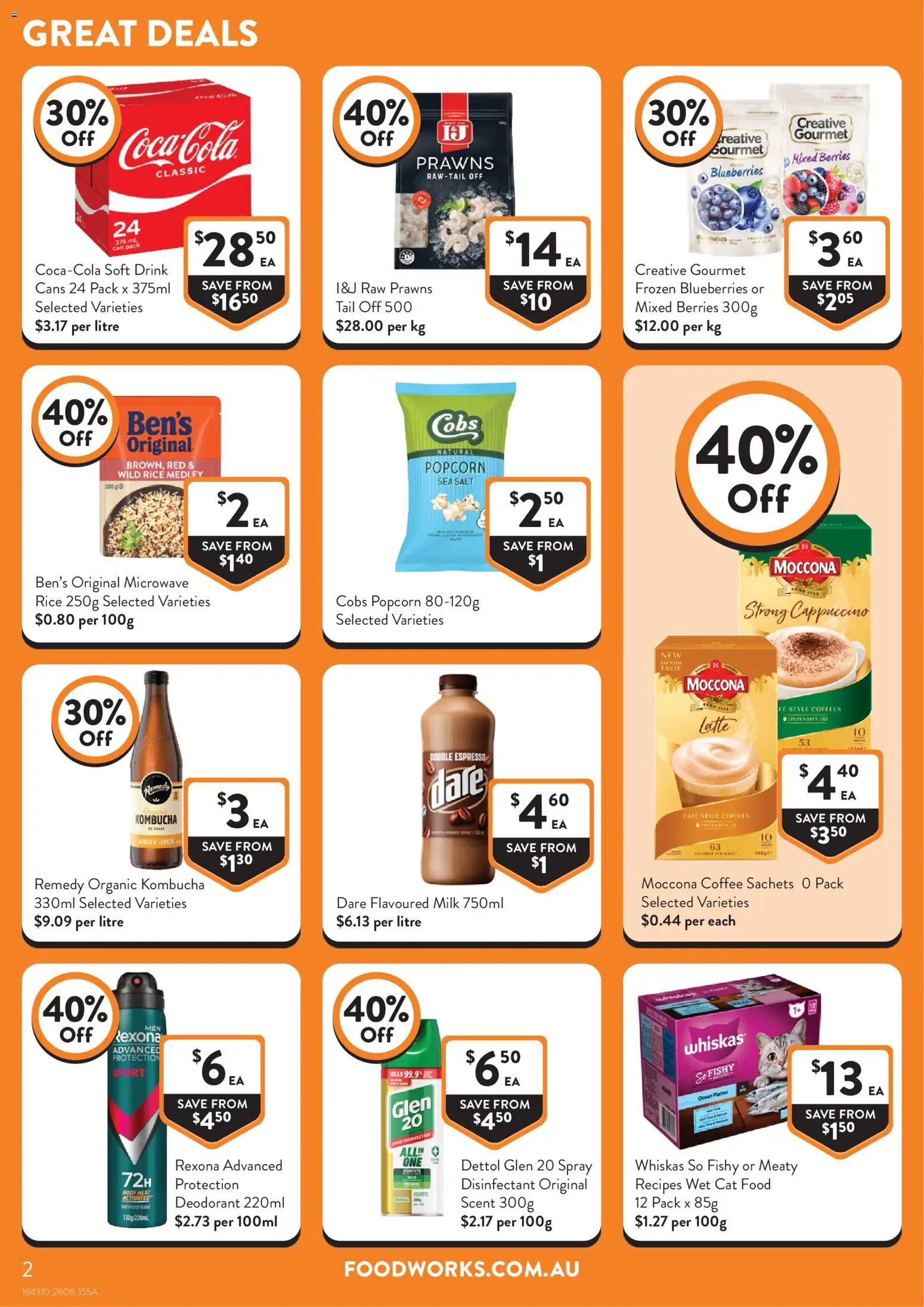 Foodworks catalogue - valid from 26/08/2026 | Page: 2 | Products: Rice, Sachets, Prawns, Frozen blueberries