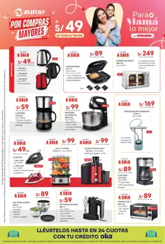 Vista previa de folleto Hiraoka - Para Mamá Lo Mejor de la Hiraoka válido desde 01.05.2026 | Página: 5 | Productos: Jugo, Cafetera, Batidora, Sandwichera