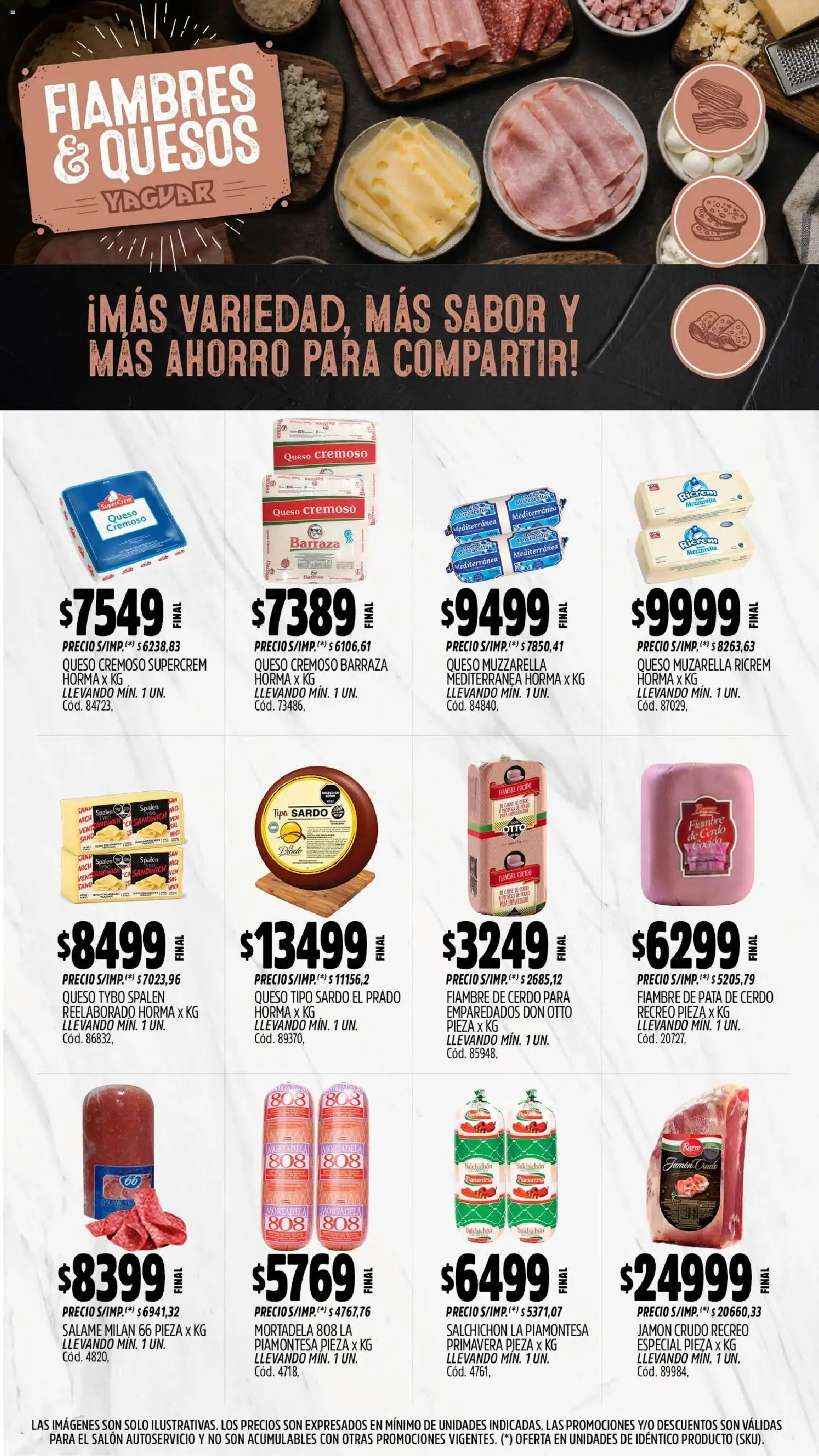 Yaguar - Oferta Semanal Jujuy │ válido desde el 31/08/2026 | Página: 8 | Productos: Jamón crudo, Muzzarella, Carne, Queso