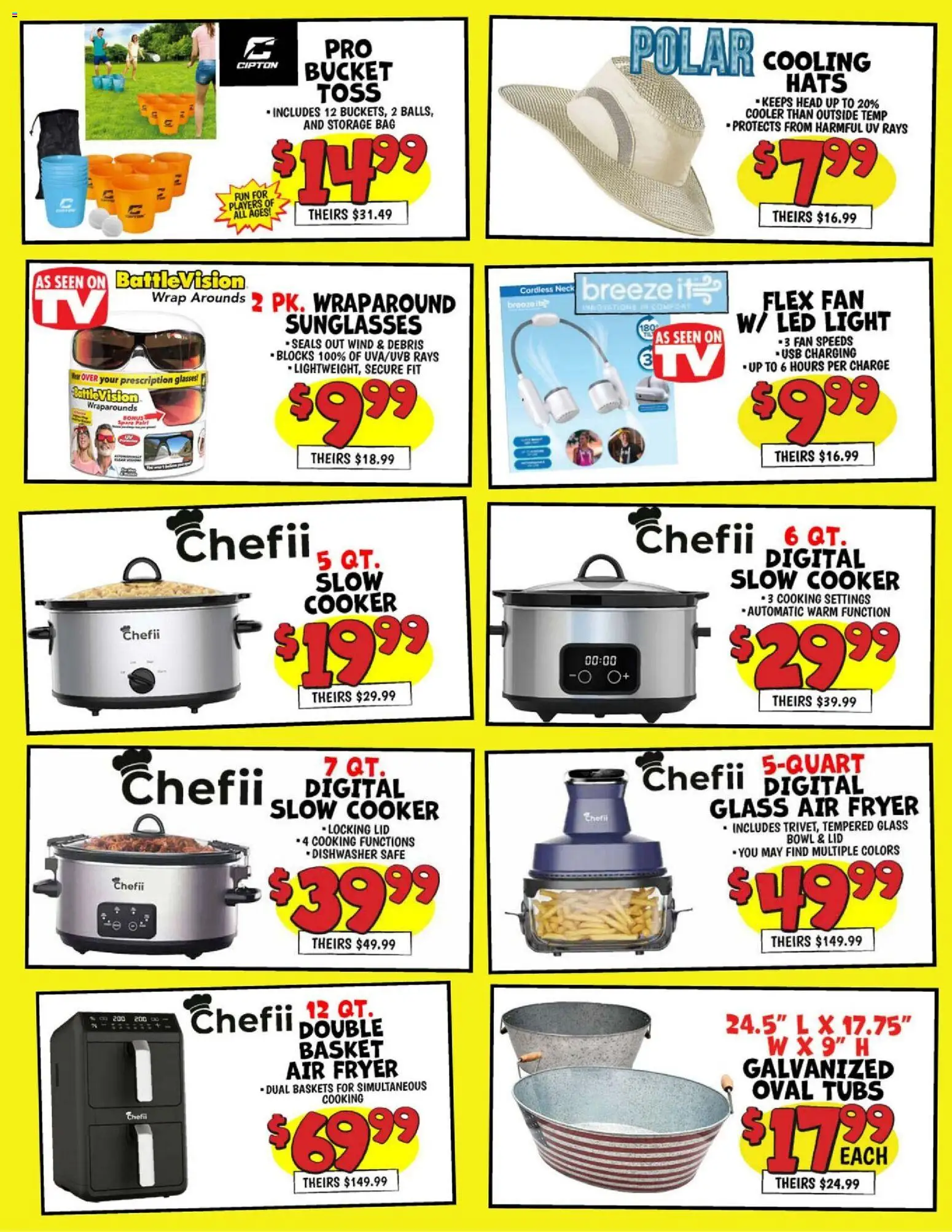 Ollie's Weekly Ad - valid from 10.06.2026 | Page: 2 | Products: Fryer, Cooker, Usb, Fan