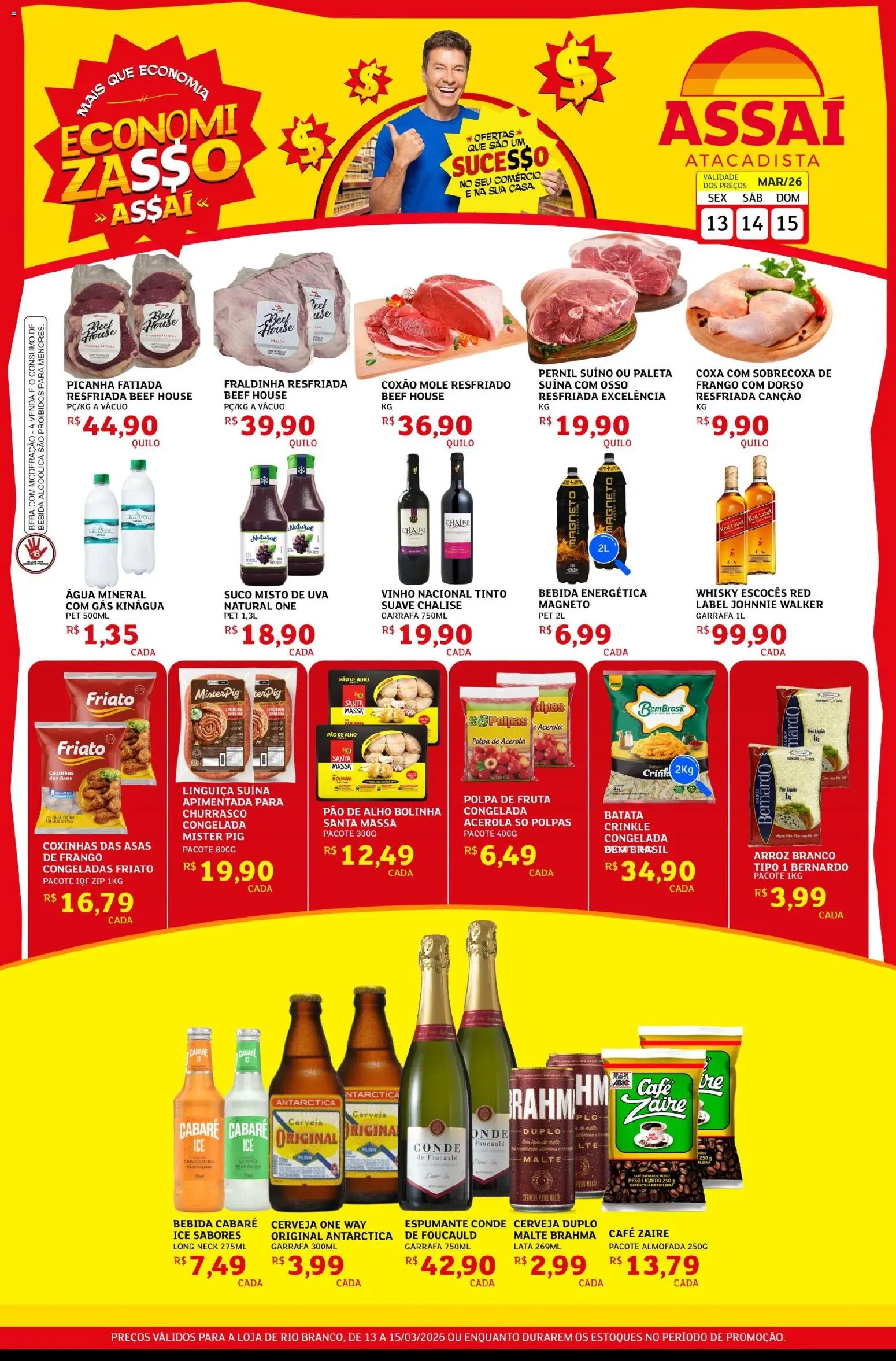 Assaí Atacadista Folheto - válido de 02.05.2026 | Página: 1 | Produtos: Espumante, Pao de alho, Fraldinha, Picanha