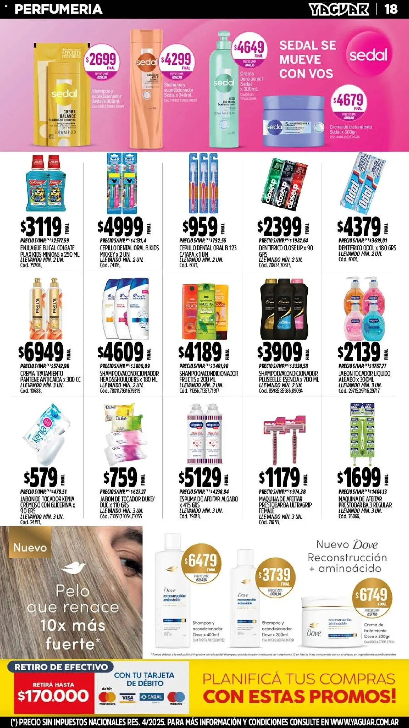 Yaguar - Oferta Semanal Jujuy │ válido desde el 24/08/2026 | Página: 18 | Productos: Cepillo, Shampoo, Acondicionador, Jabón