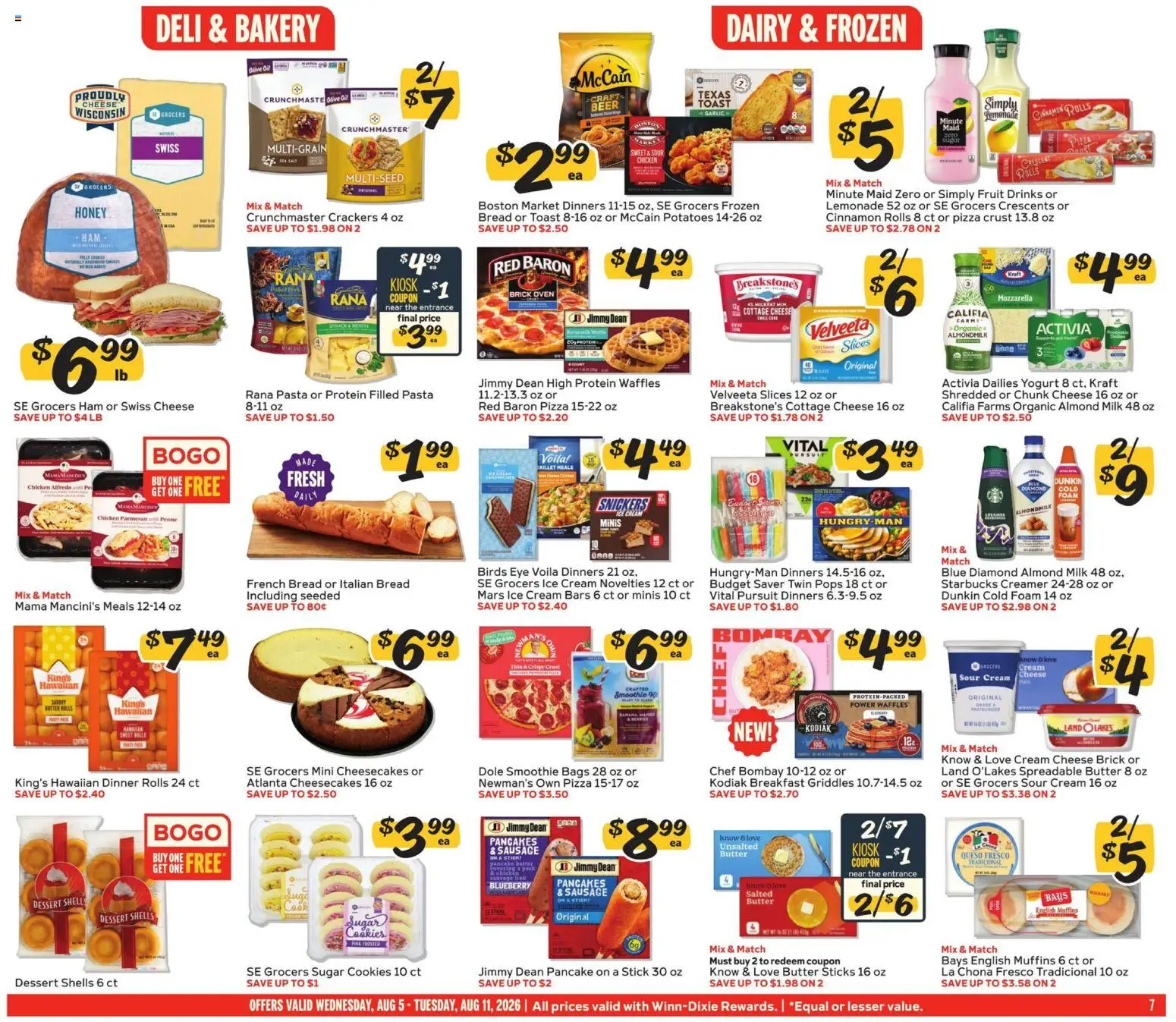 Winn Dixie Weekly Ad - valid from 08/05/2026 | Page: 7 | Products: Cream, Ice cream, Potatoes, Fruit