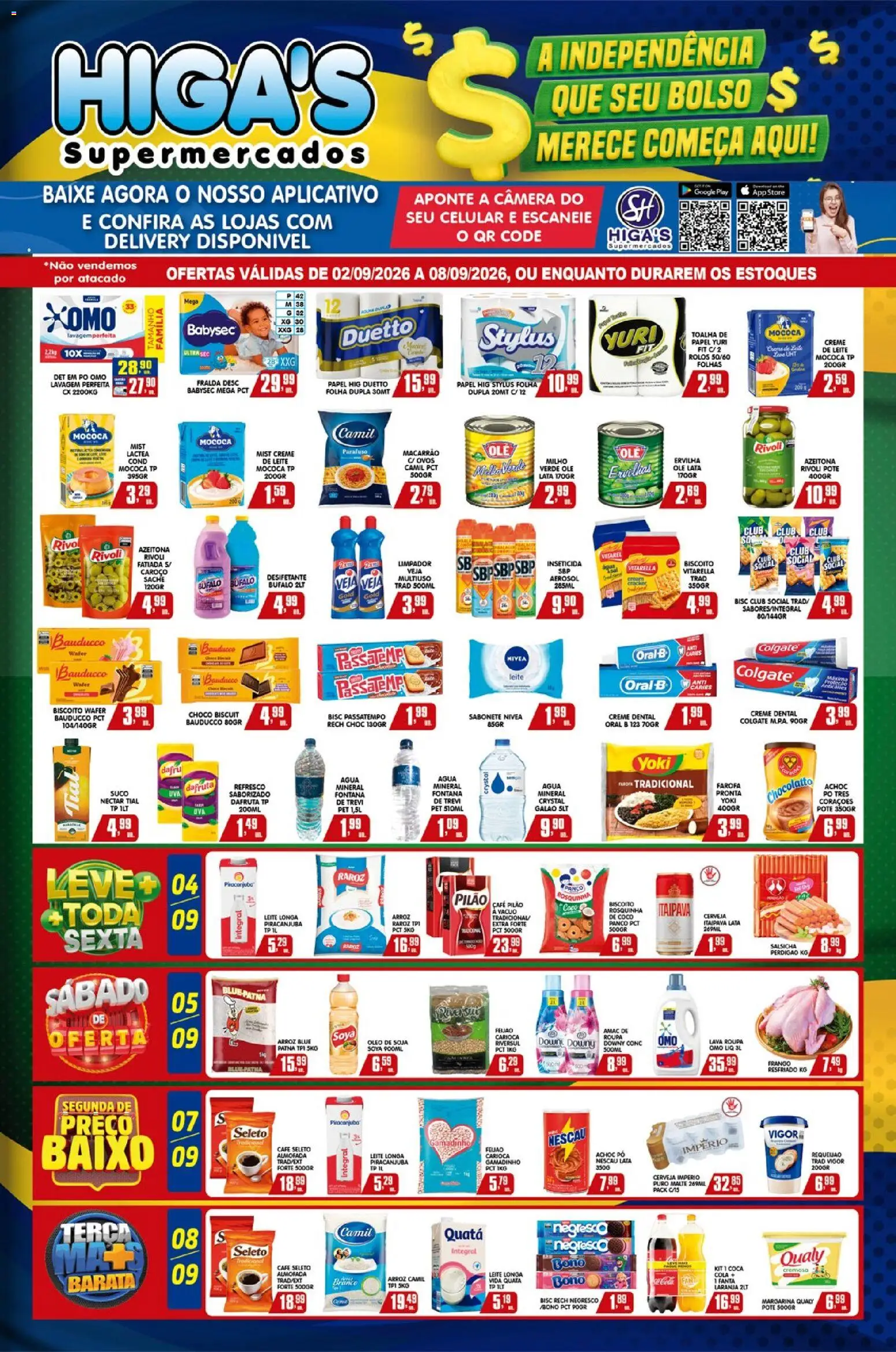 Higa's Supermercado Folheto - válido de 02/09/2026 | Página: 1 | Produtos: Fanta, Leite, Ovos, Suco