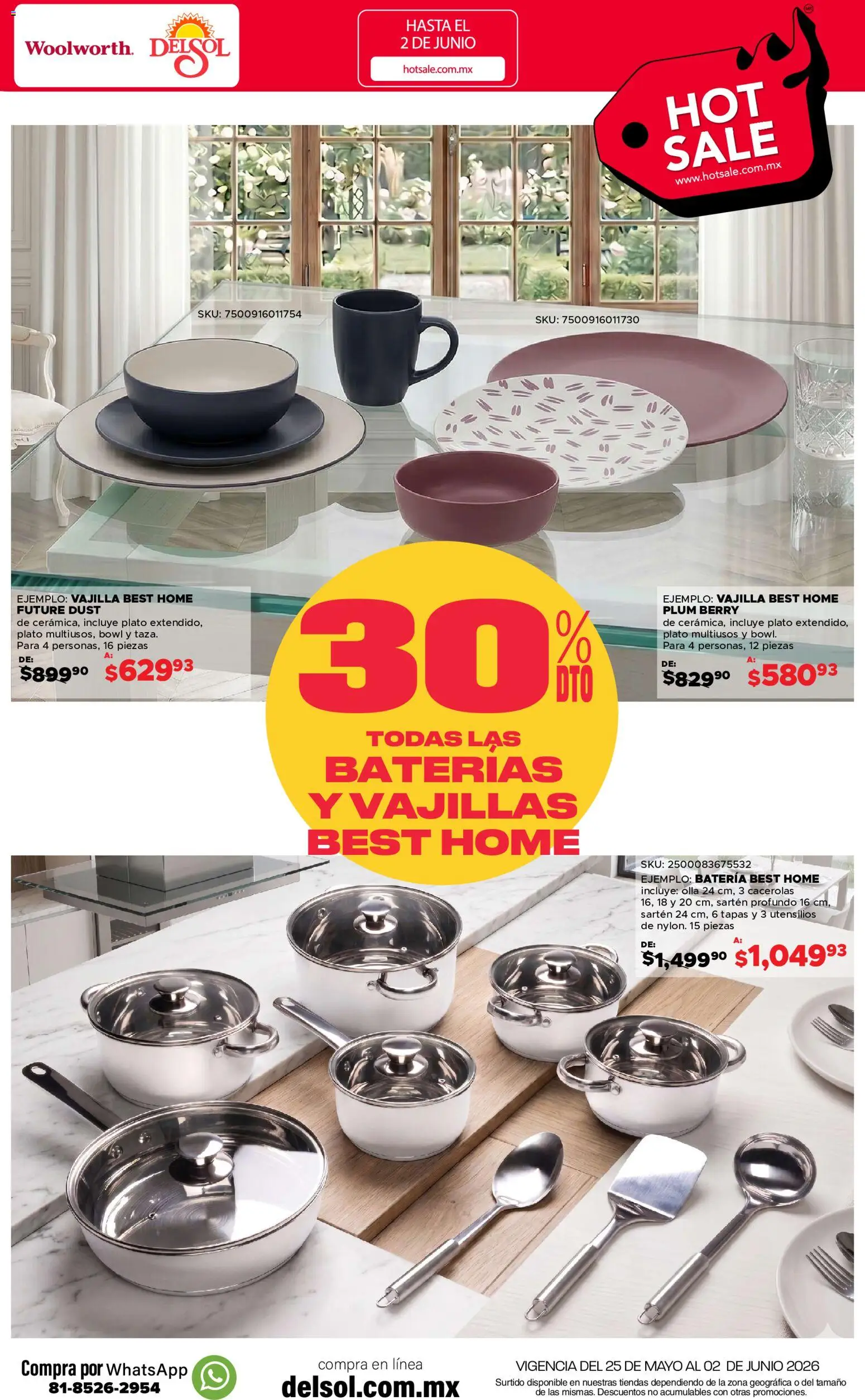 Nuevas ofertas de Del Sol y Woolworth válidas en toda la República Mexicana desde el 25.05.2026. ¡Encuentra las mejores ofertas en Del Sol y Woolworth Hot Sale! | Página: 19