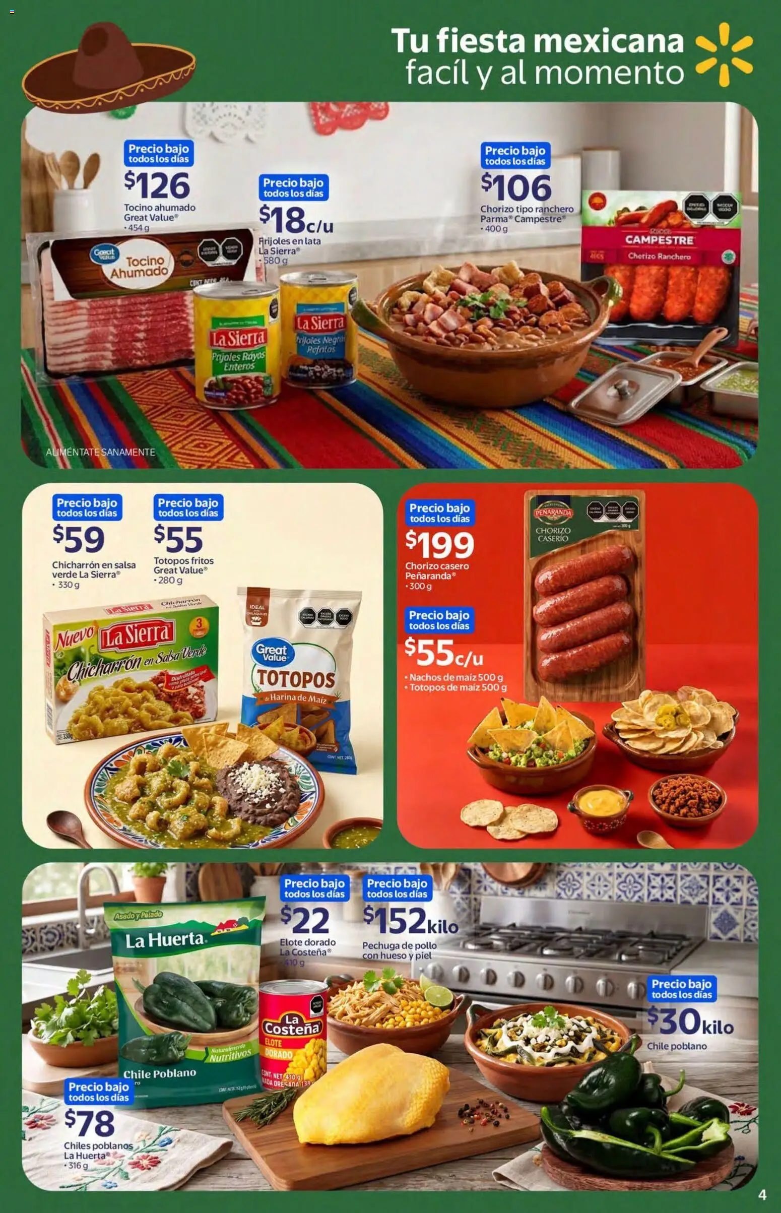 Nuevas ofertas de Walmart Express válidas en toda la República Mexicana desde el 02/09/2026. ¡Encuentra las mejores ofertas en Walmart Express folleto Tu fiesta mexicana, fácil y al momento! | Página: 4 | Productos: Maíz, Harina, Sierra, Totopos