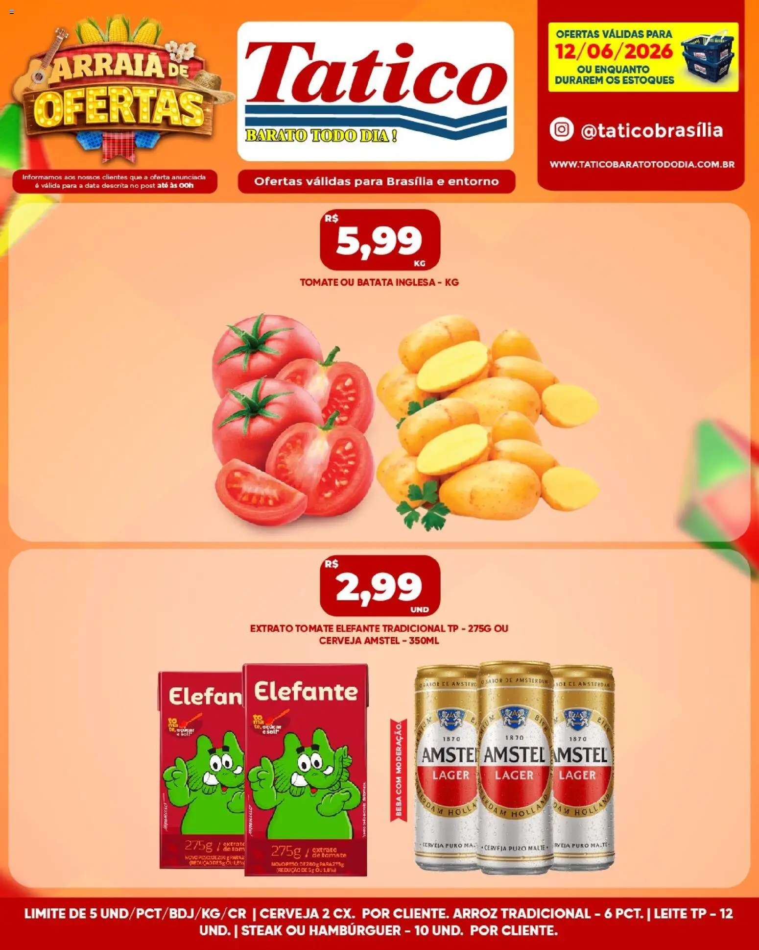 Tatico Folheto - válido de 13.06.2026 | Página: 20 | Produtos: Leite, Hambúrguer, Açúcar, Batata