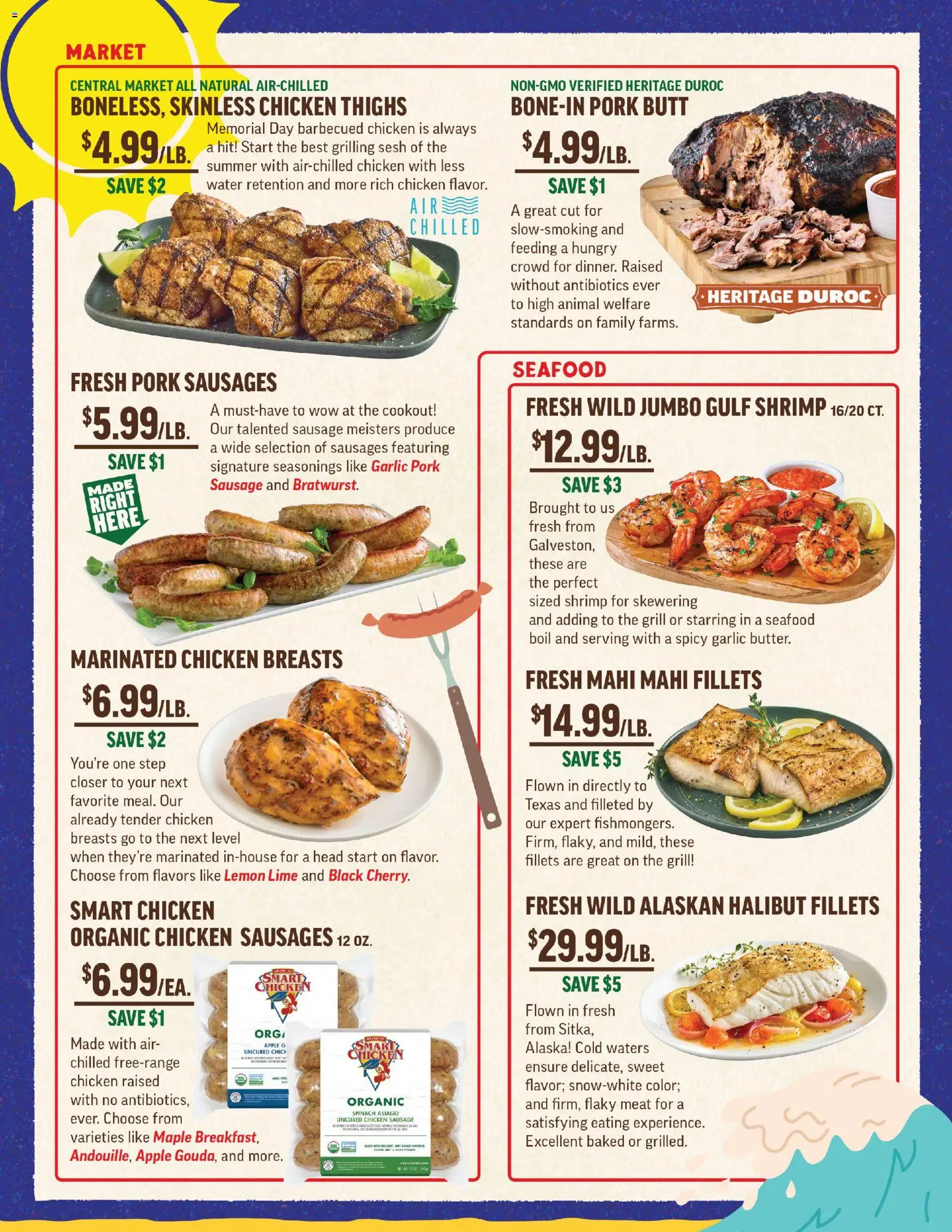 Central Market Weekly Ad - valid from 20.05.2026 | Page: 3 | Products: Spinach, Pork, Garlic, Lime