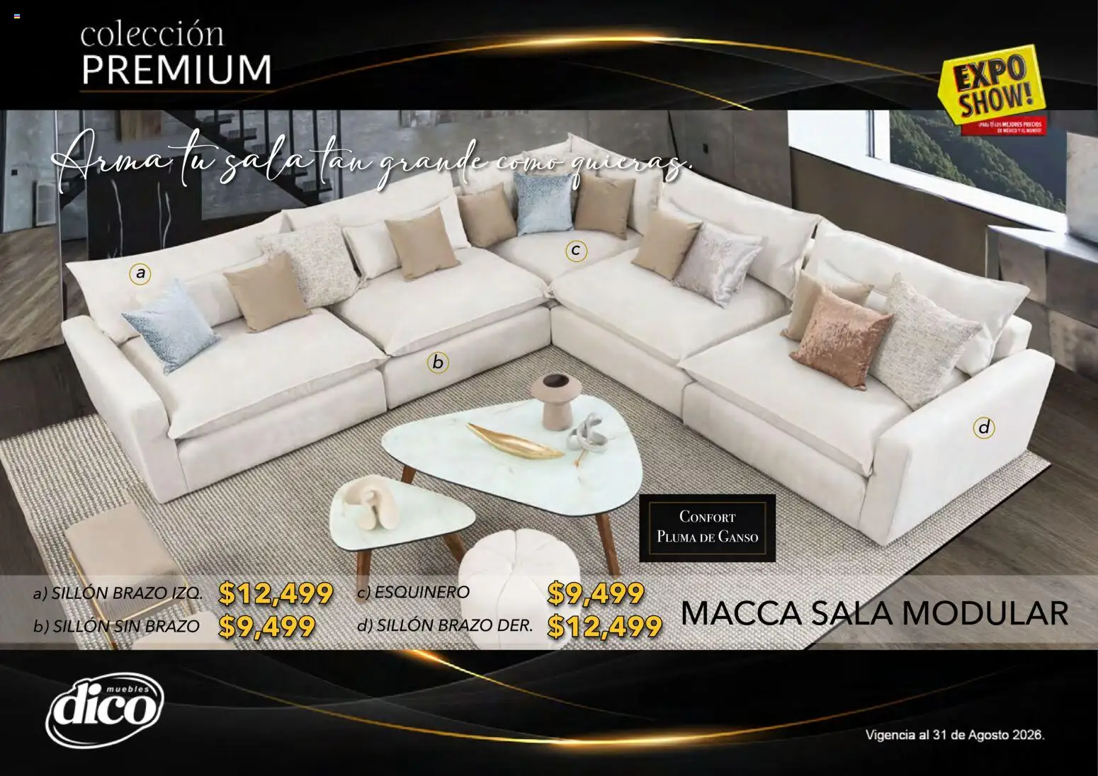 Nuevas ofertas de Muebles Dico válidas en toda la República Mexicana desde el 01/08/2026. ¡Encuentra las mejores ofertas en Muebles Dico catálogo Colección Premium! | Página: 45 | Productos: Sillón, Modular