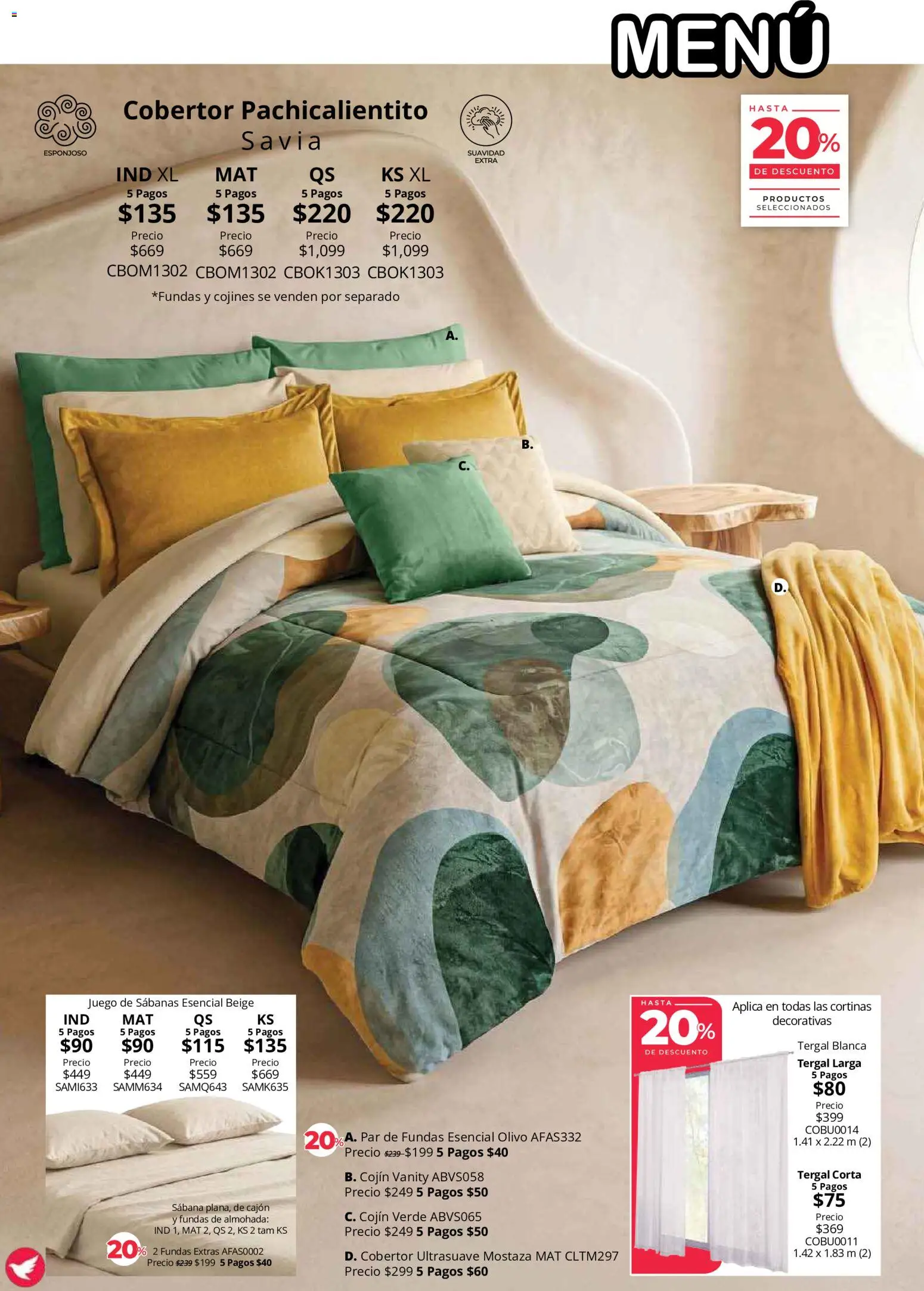 Nuevas ofertas de Colchas Concord válidas en toda la República Mexicana desde el 01/08/2026. ¡Encuentra las mejores ofertas en Colchas Concord catálogo Colección Cobertor! | Página: 4 | Productos: Mostaza, Juego, Sabanas, Cortinas