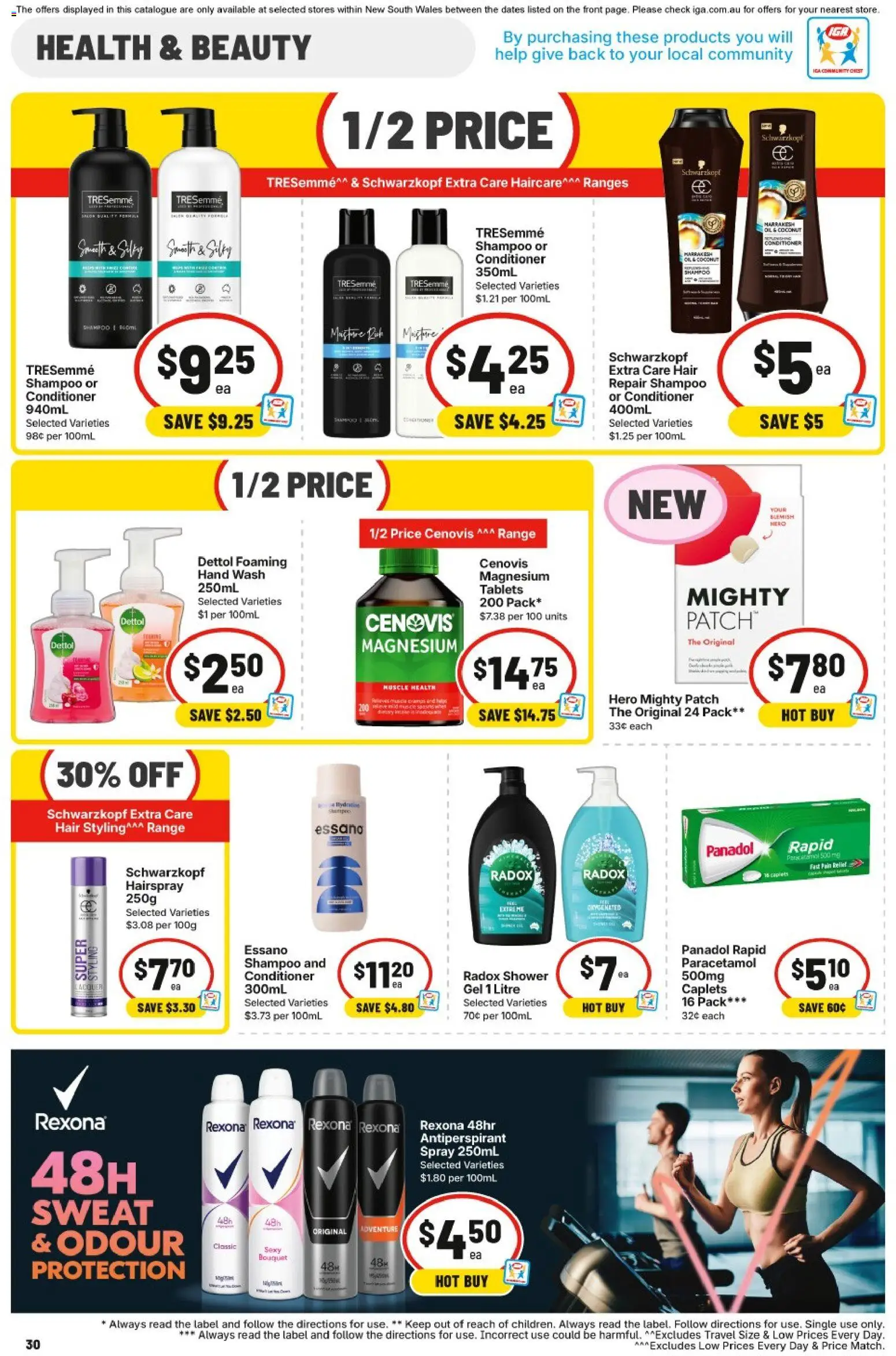 IGA catalogue - valid from 03.06.2026 | Page: 30 | Products: Shampoo, Antiperspirant, Tablets, Hand wash