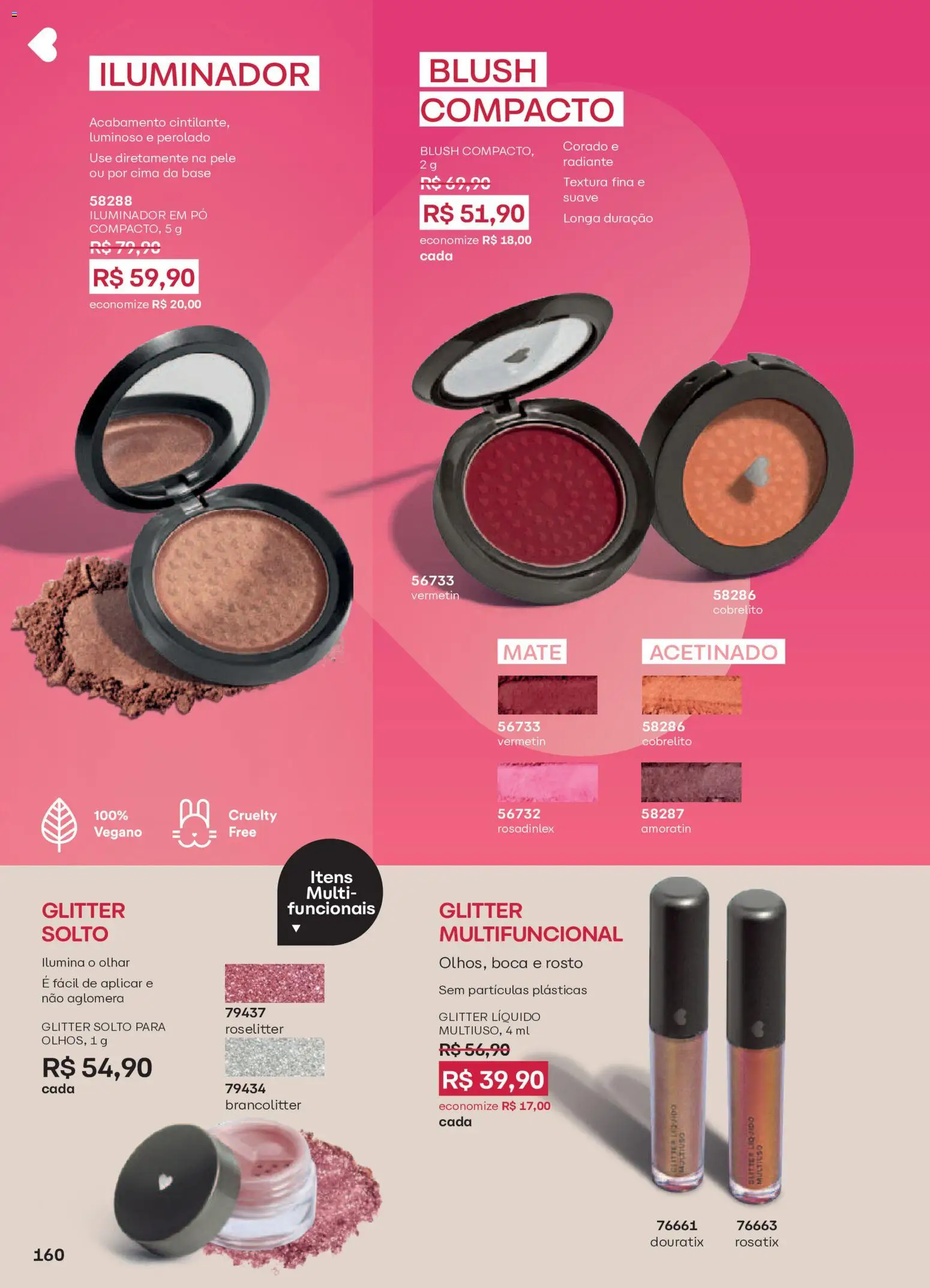 O Boticário Folheto - válido de 29/06/2026 | Página: 164 | Produtos: Blush, Multifuncional, Base, Iluminador