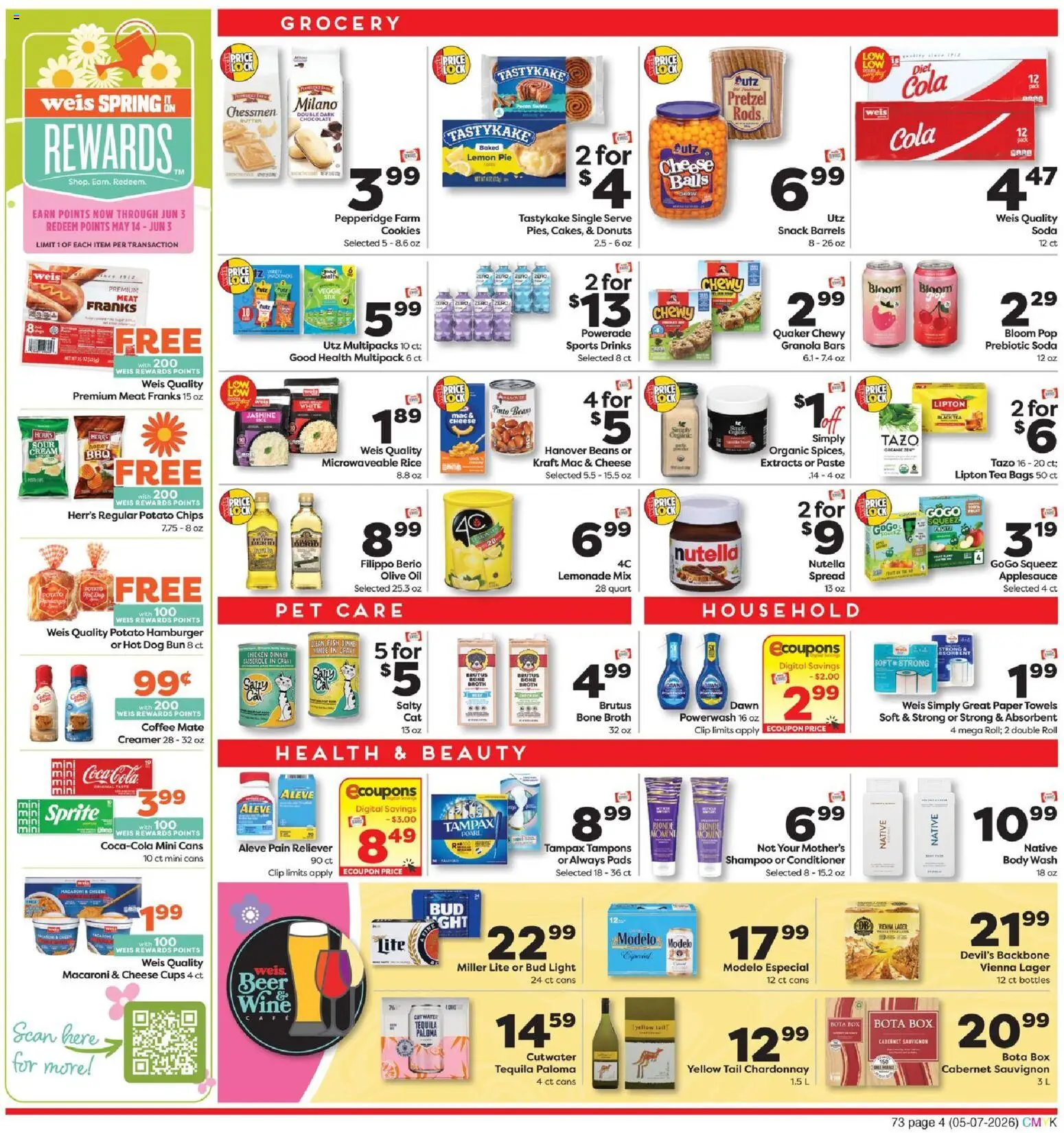 Weis Weekly Circular - VA - valid from 07.05.2026 | Page: 4 | Products: Box, Conditioner, Chocolate, Beer