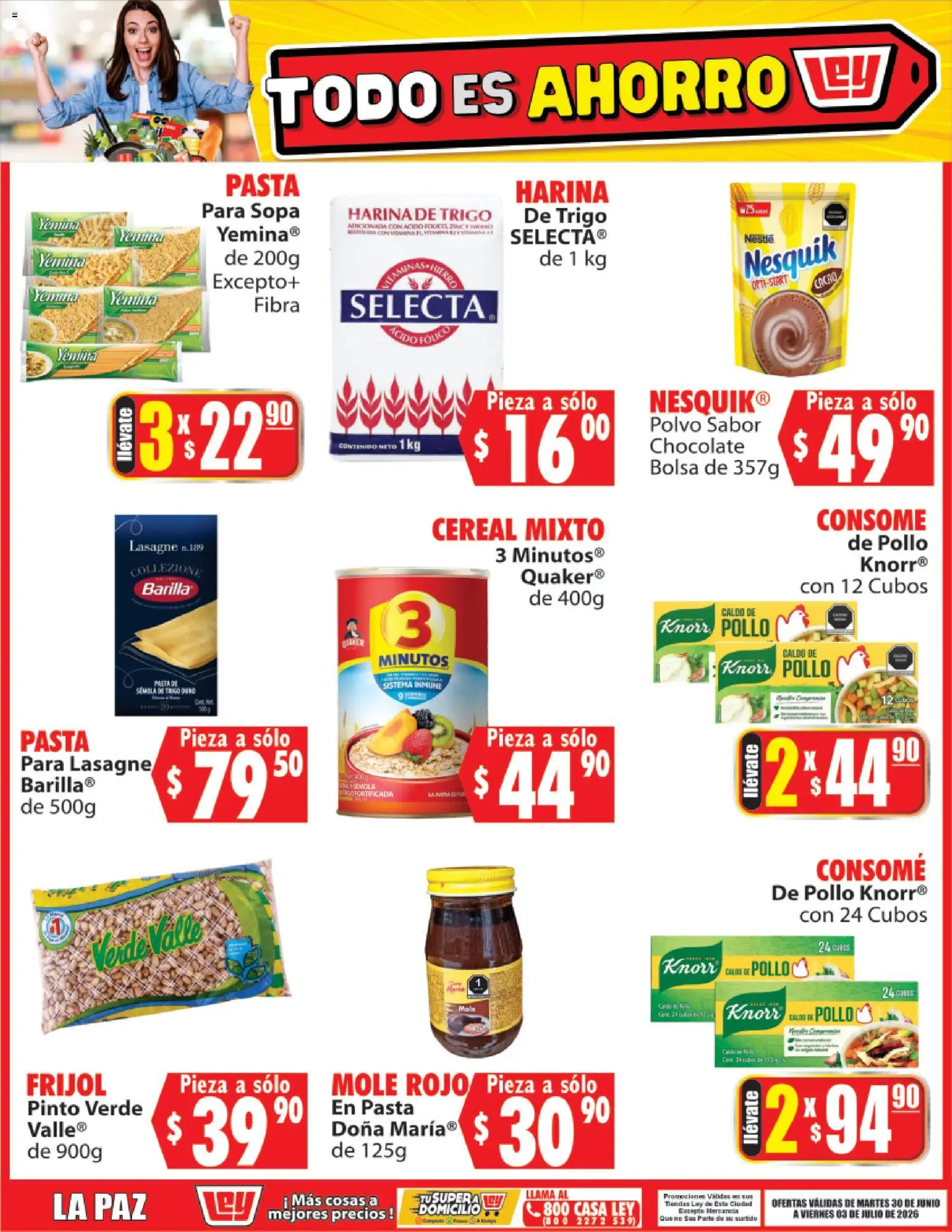 Nuevas ofertas de Casa Ley válidas en toda la República Mexicana desde el 30/06/2026. ¡Encuentra las mejores ofertas en Casa Ley folleto Todo es ahorro! | Página: 6 | Productos: Harina, Chocolate, Pasta, Polvo