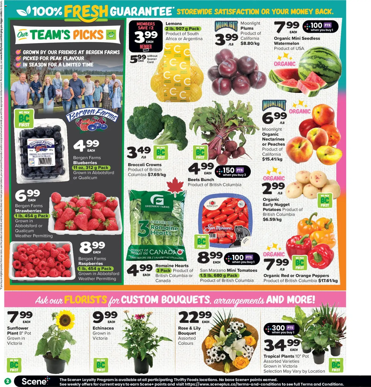 Thrifty Foods flyer valid from Jul 9, 2026 | Page: 3 | Products: Strawberries, Potatoes, Tomatoes