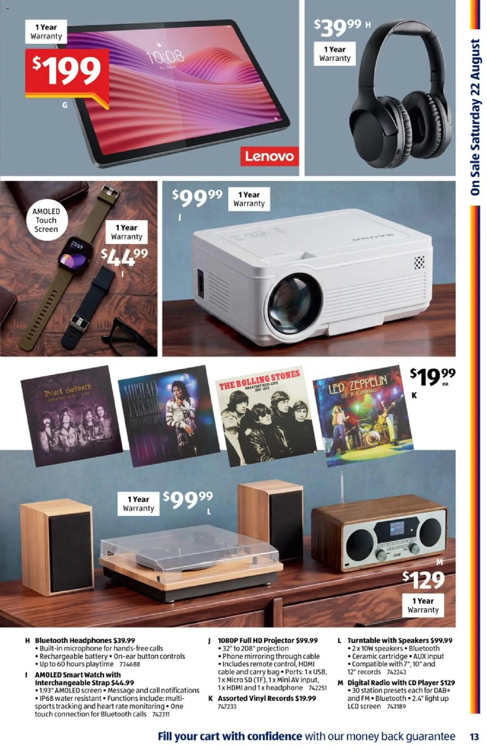 Aldi catalogue - valid from 19/08/2026 | Page: 13 | Products: Cart, Cable, Projector, Screen