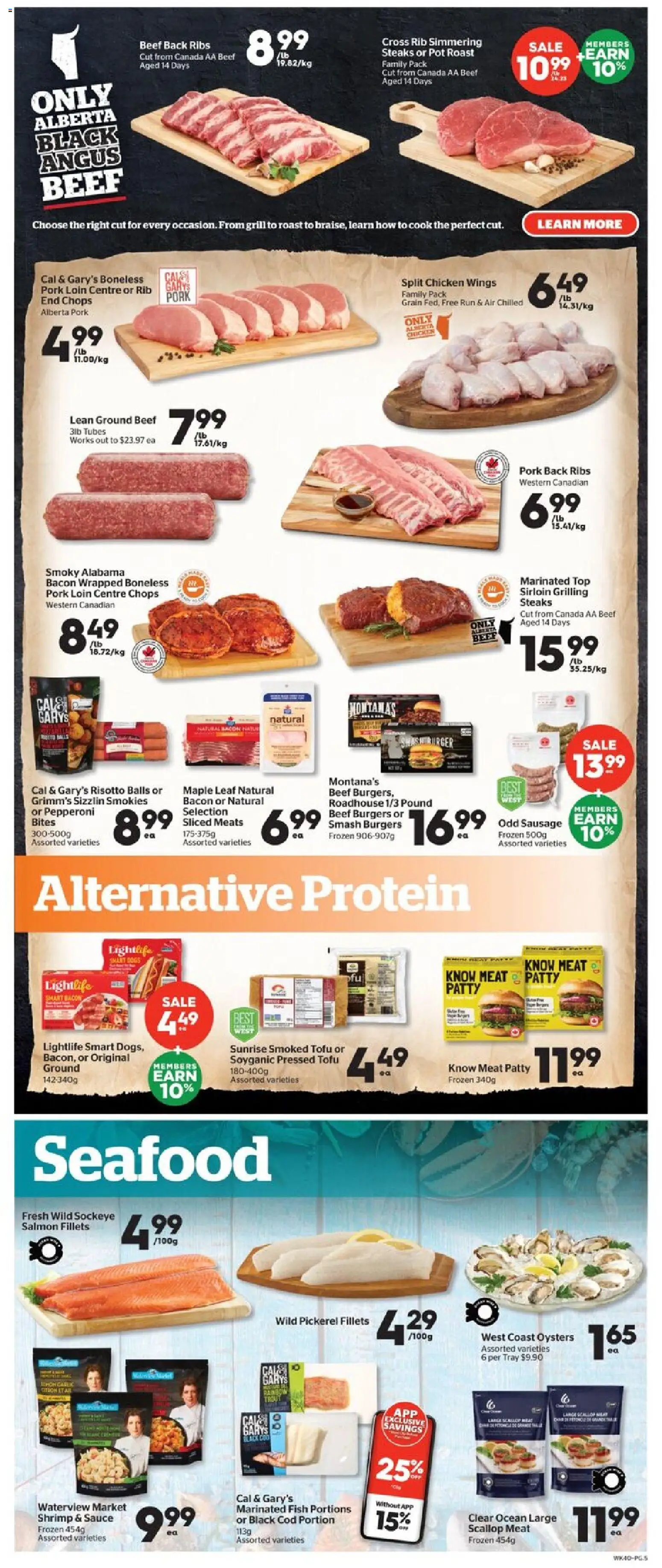 Calgary Co-op flyer valid from Aug 6, 2026 | Page: 5 | Products: Fish, Chicken wings, Chicken, Pork