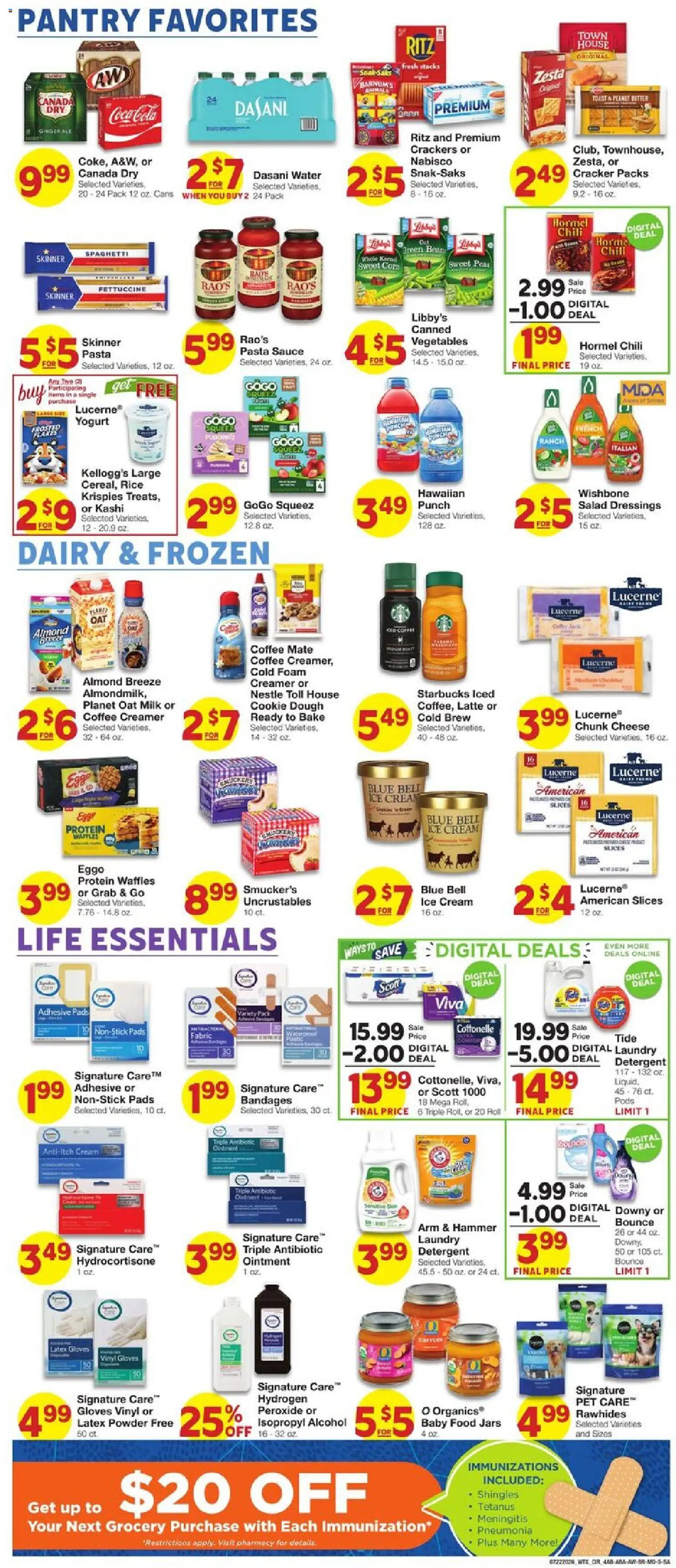 United Supermarkets Weekly Ad - valid from 07/22/2026 | Page: 4 | Products: Pasta, Salad, Water, Sauce