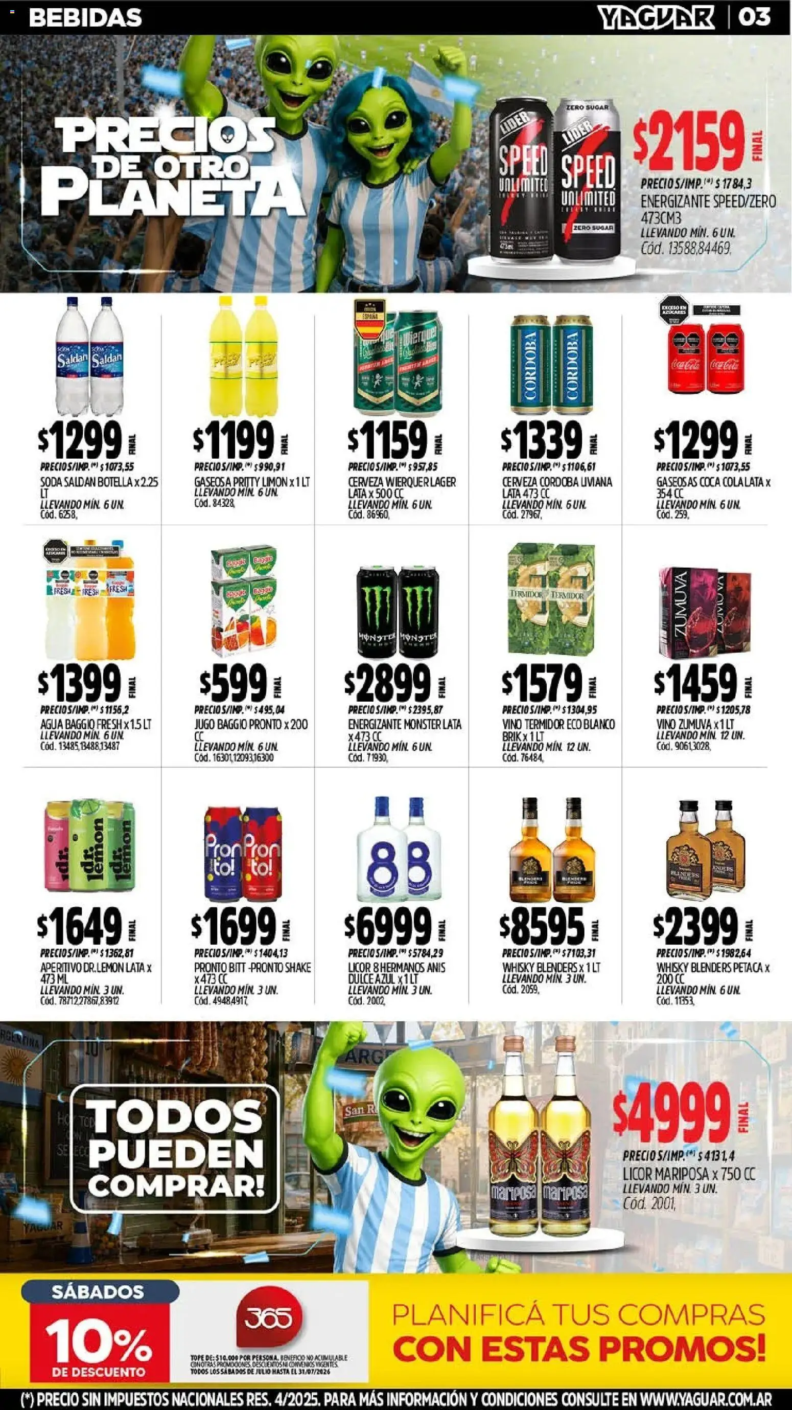 Yaguar - Oferta Semanal Córdoba │ válido desde el 06/07/2026 | Página: 4 | Productos: Botella, Soda, Jugo, Vino