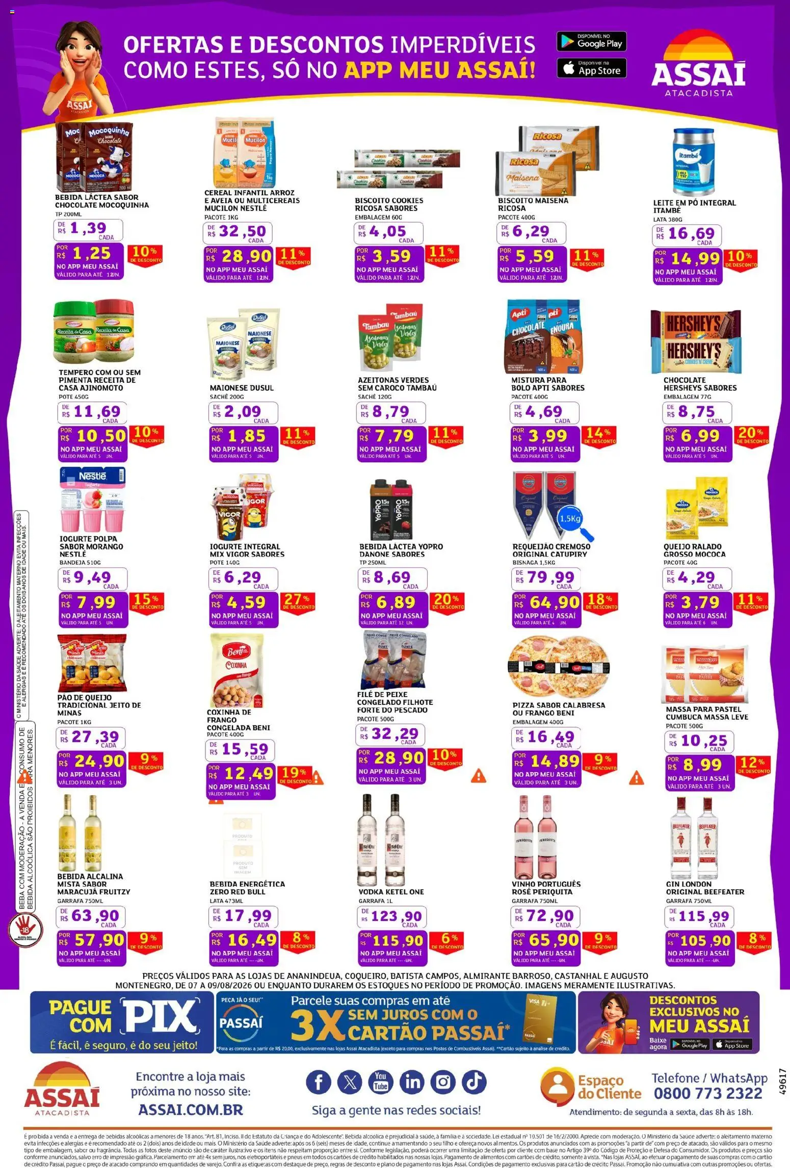 Assaí Atacadista Folheto - válido de 07/08/2026 | Página: 3 | Produtos: Pimenta, Alimentos, Bebida, Telefone