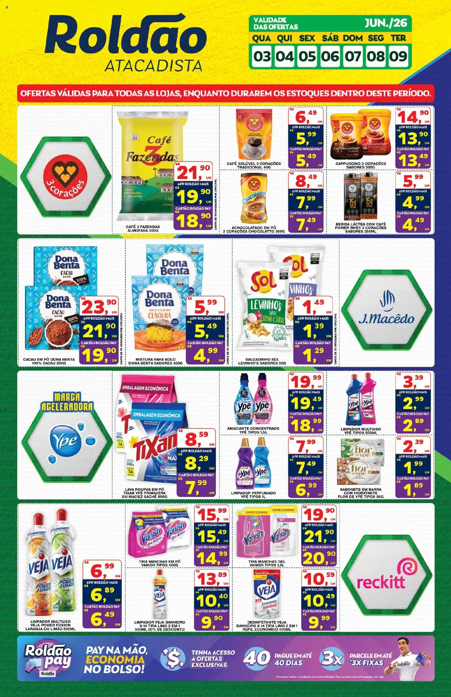 Roldão Folheto - válido de 03.06.2026 | Página: 3 | Produtos: Pó, Bolo, Café solúvel, Mistura para bolo