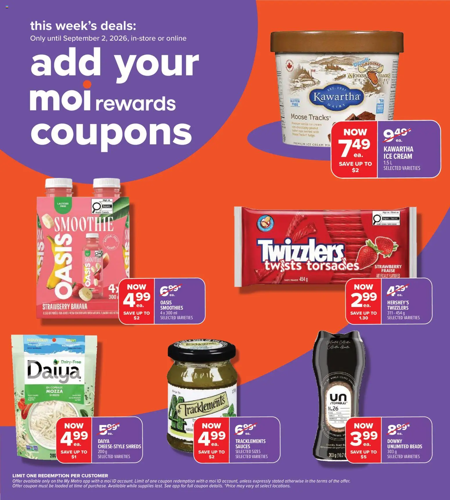 Metro flyer valid from Aug 27, 2026 | Page: 3 | Products: Ice cream, Peanut butter, Smoothie, Ice