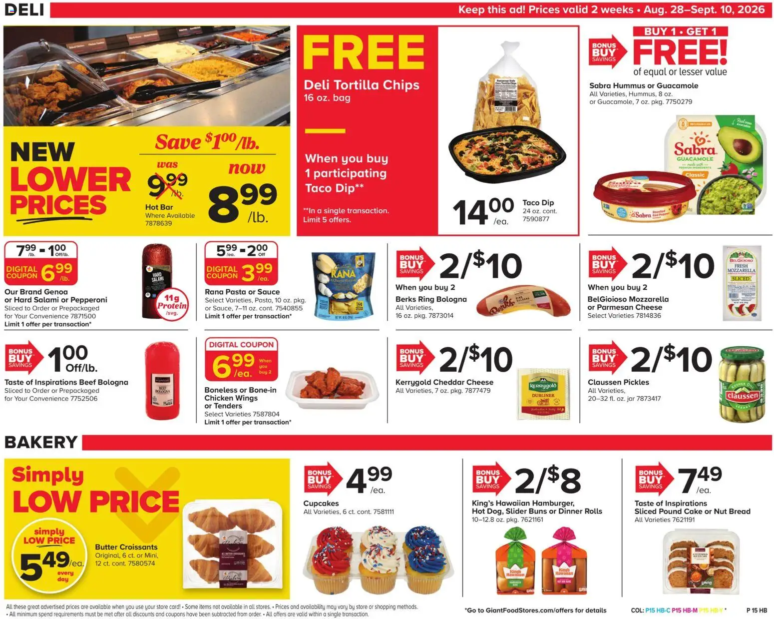 Giant Weekly Ad - valid from 08/28/2026 | Page: 20 | Products: Beef, Croissants, Mozzarella, Cheddar cheese