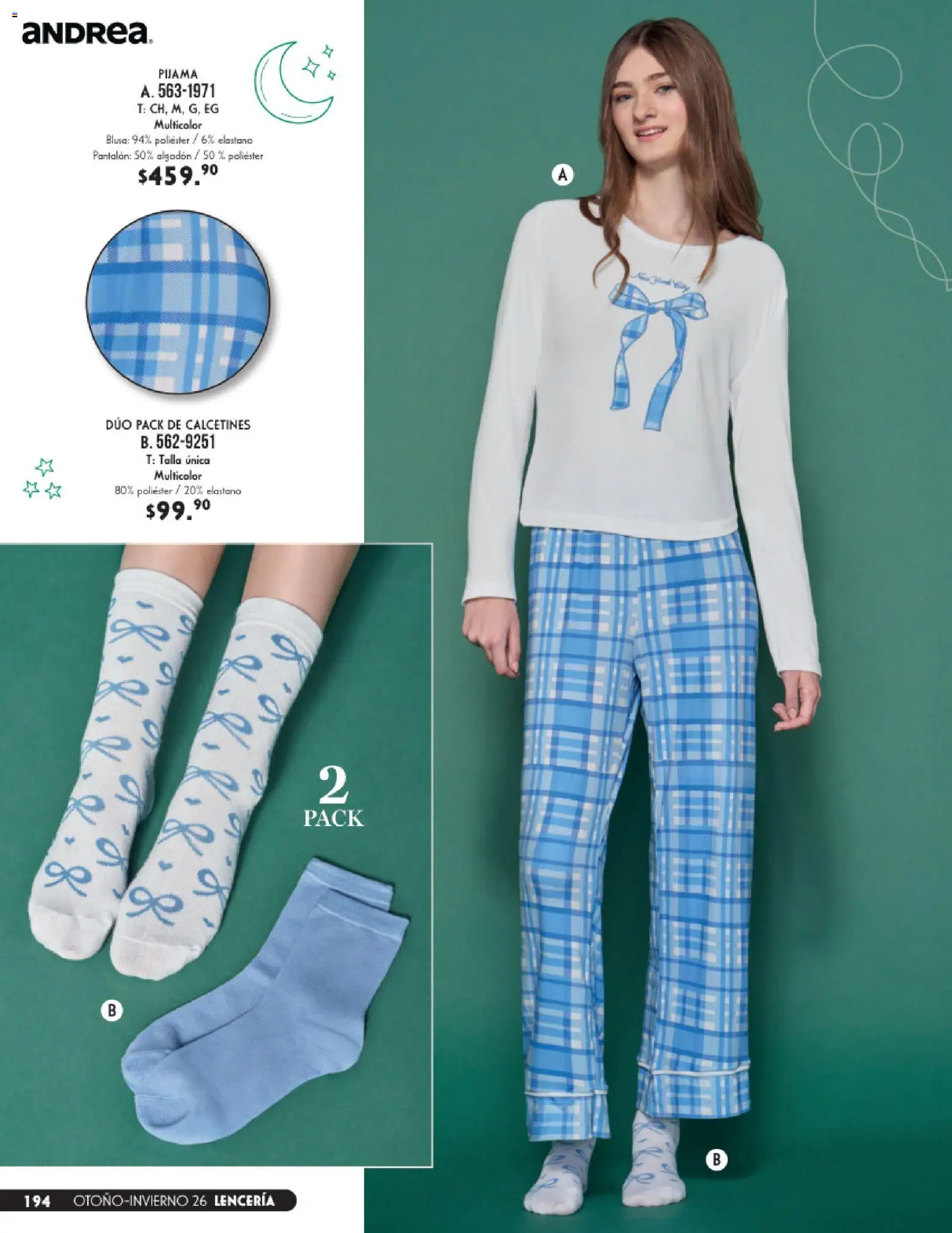 Nuevas ofertas de Andrea válidas en toda la República Mexicana desde el 23/08/2026. ¡Encuentra las mejores ofertas en Andrea catálogo Lencería & vestir interior! | Página: 54 | Productos: Blusa, Pijama, Calcetines, Lenceria