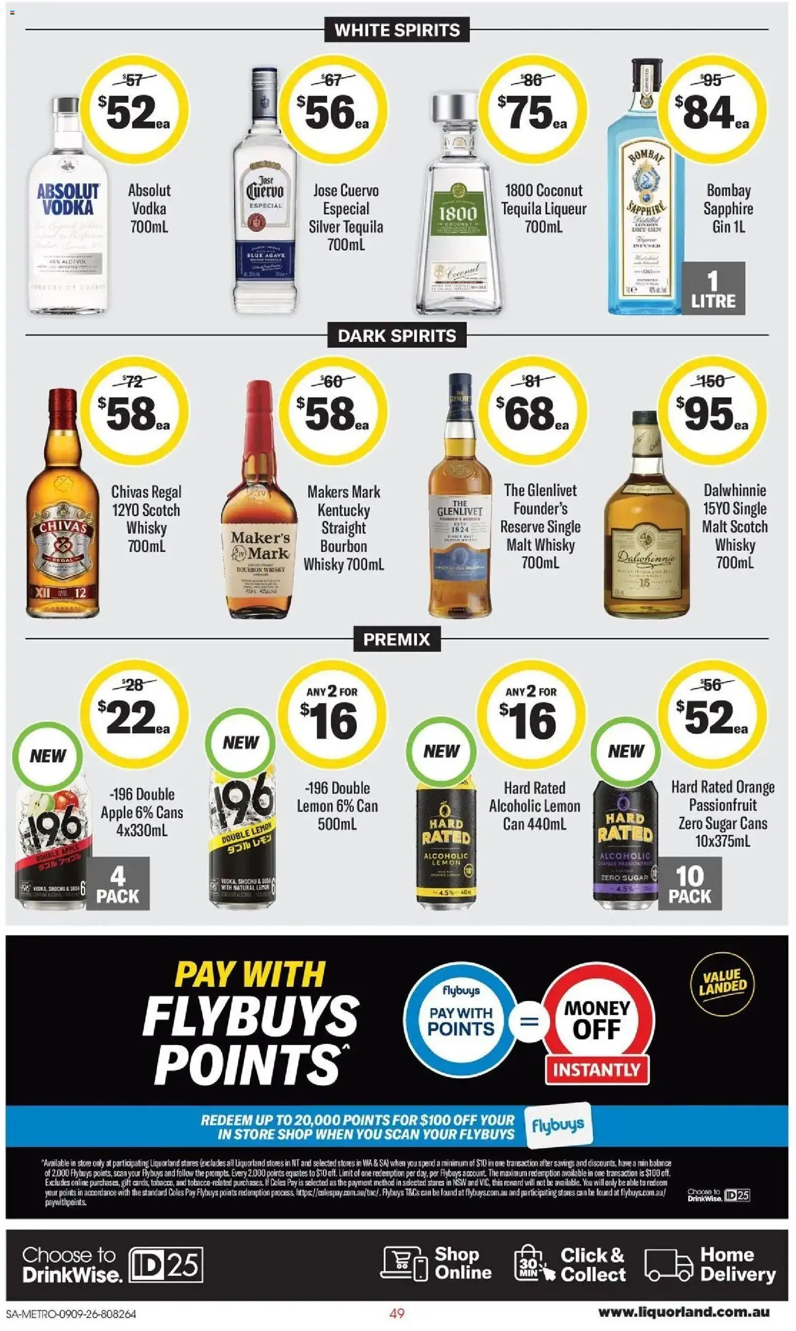 ﻿Coles catalogue valid from 09/09/2026 > Online Australia | Page: 49 | Products: Bourbon, Gin, Passionfruit, Lemon